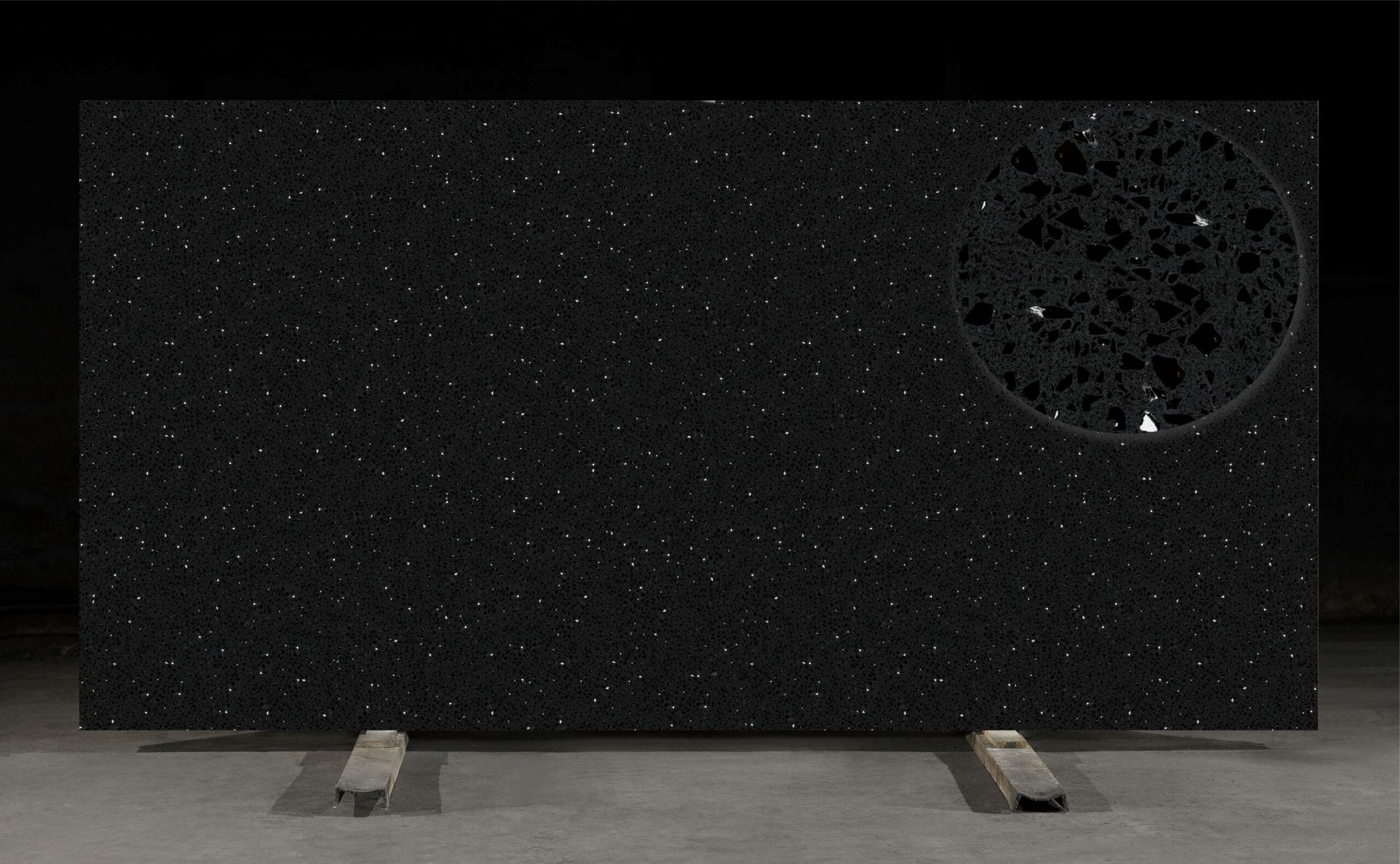 Classic Quartz Stone Brillo Noir (CQB020) supplier colour reference