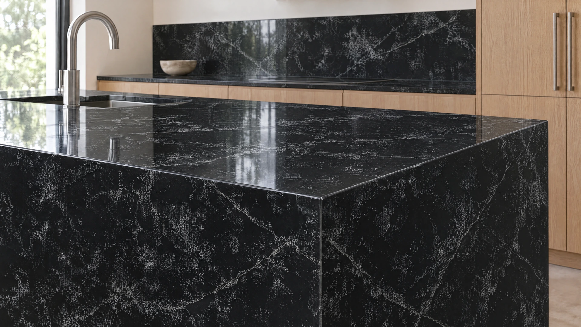 Roma Black surface detail, AI-generated design visualisation
