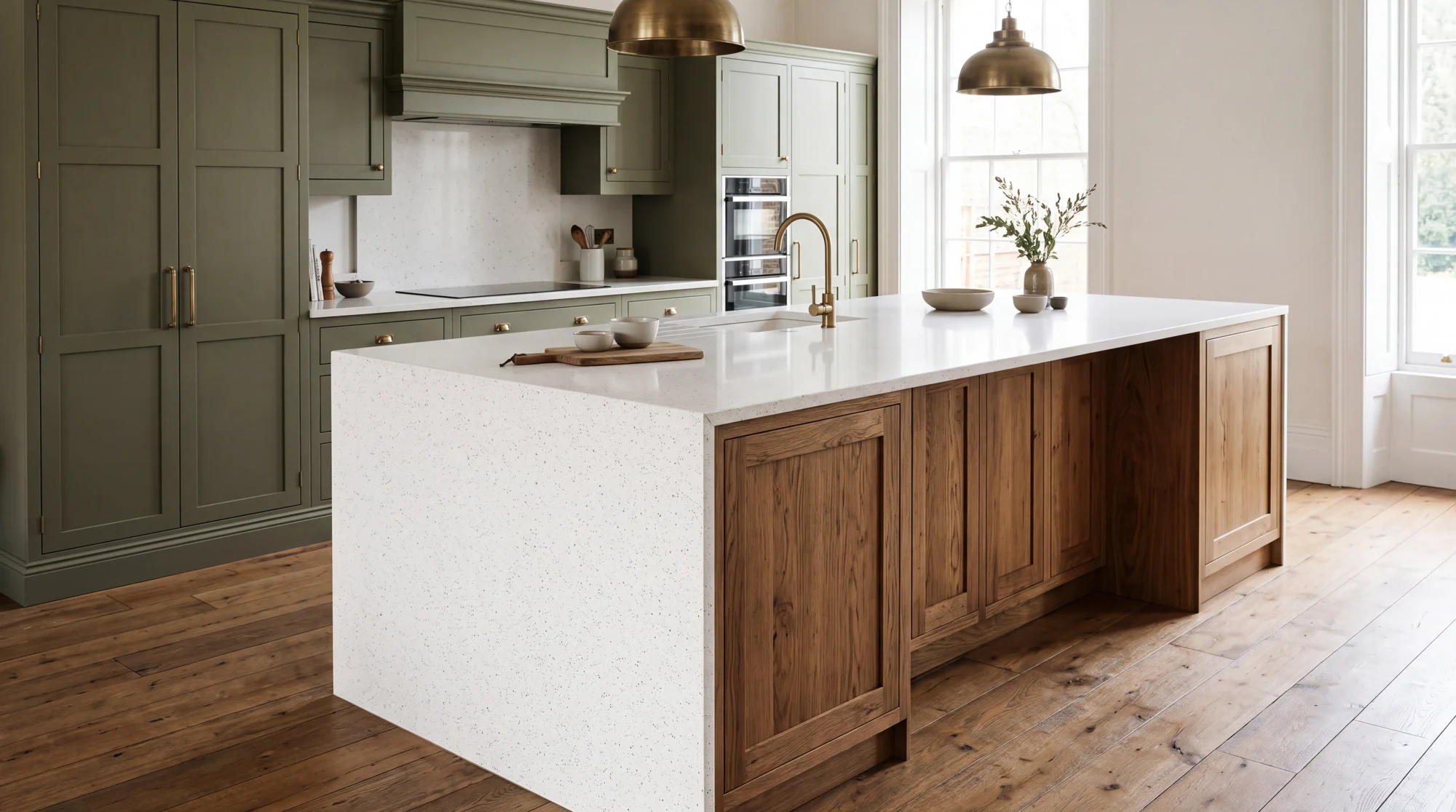Stellar Branco kitchen island, AI-generated design concept