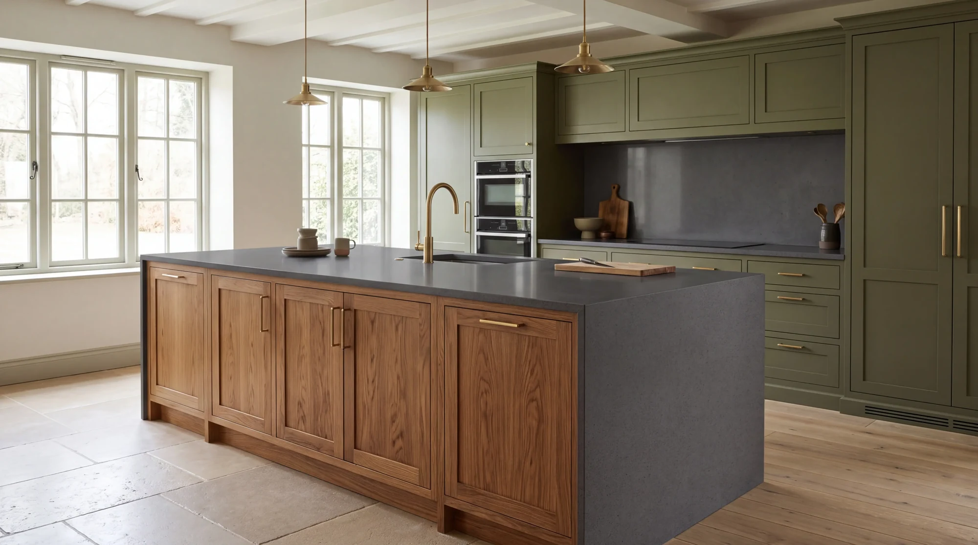 Stellar Light Gris kitchen island, AI-generated design concept