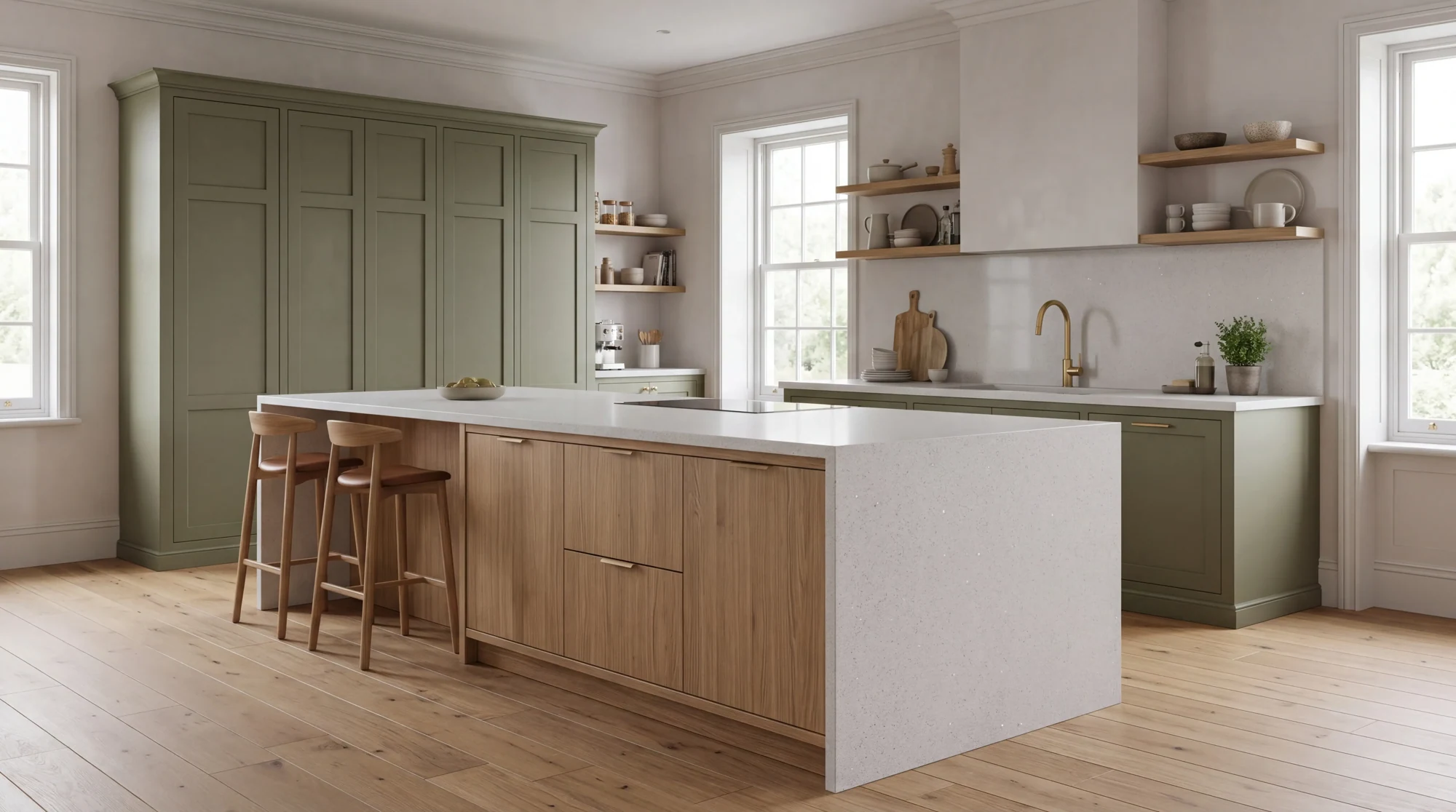 Ice Shimmer kitchen island, AI-generated design concept