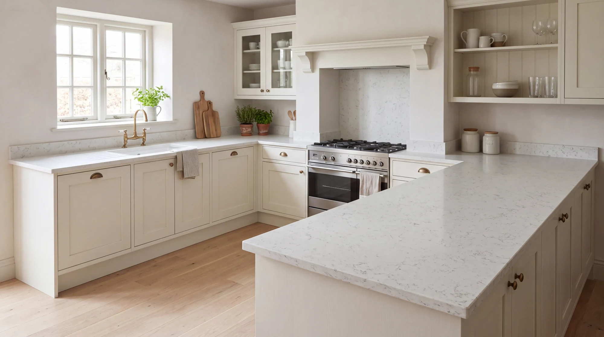 Ibiza u-shaped kitchen, AI-generated design concept