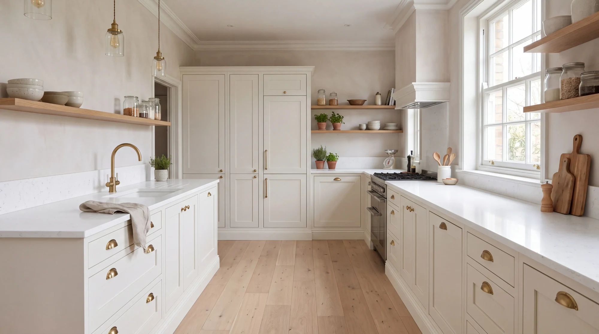 Ibiza l-shaped kitchen, AI-generated design concept