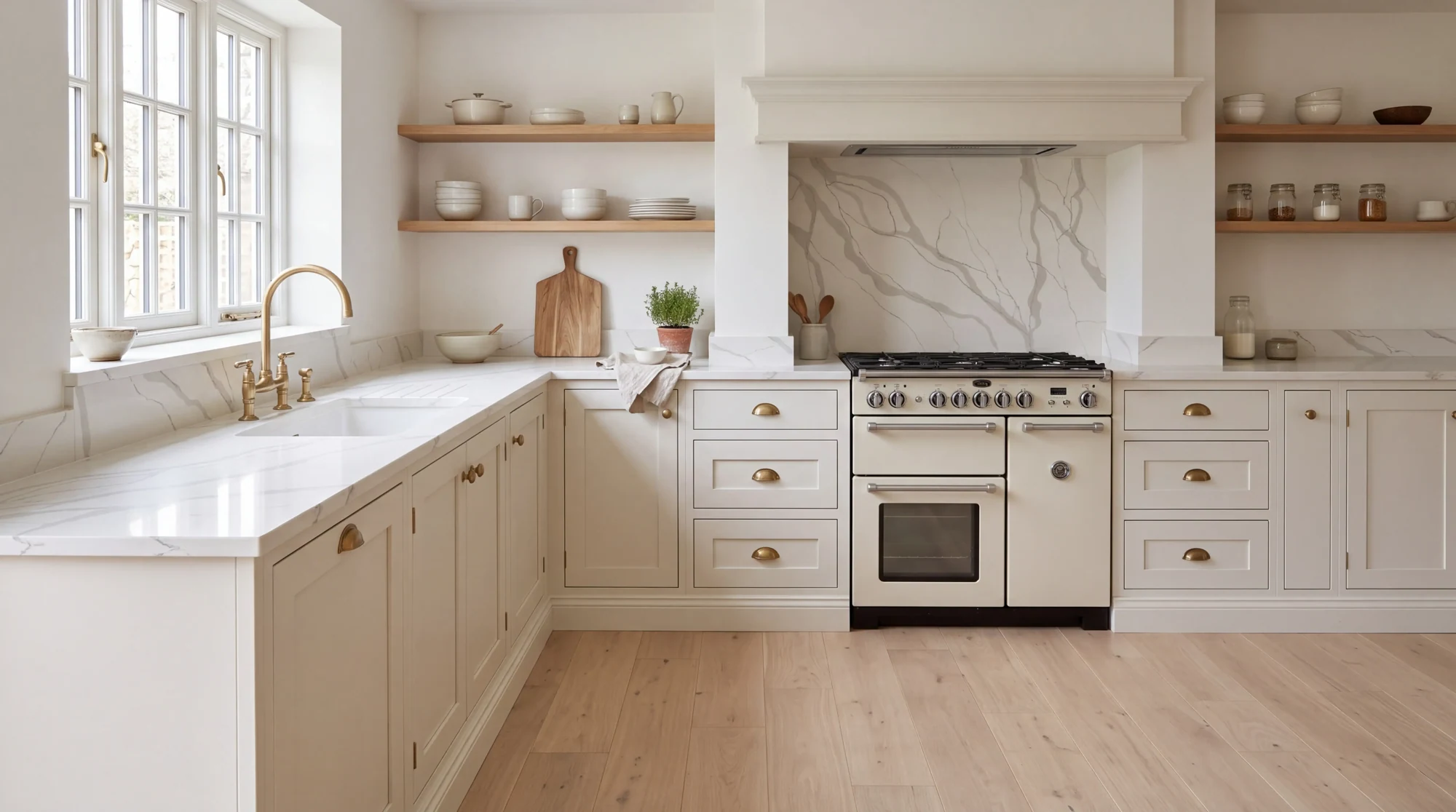 Staturio Oro l-shaped kitchen, AI-generated design concept