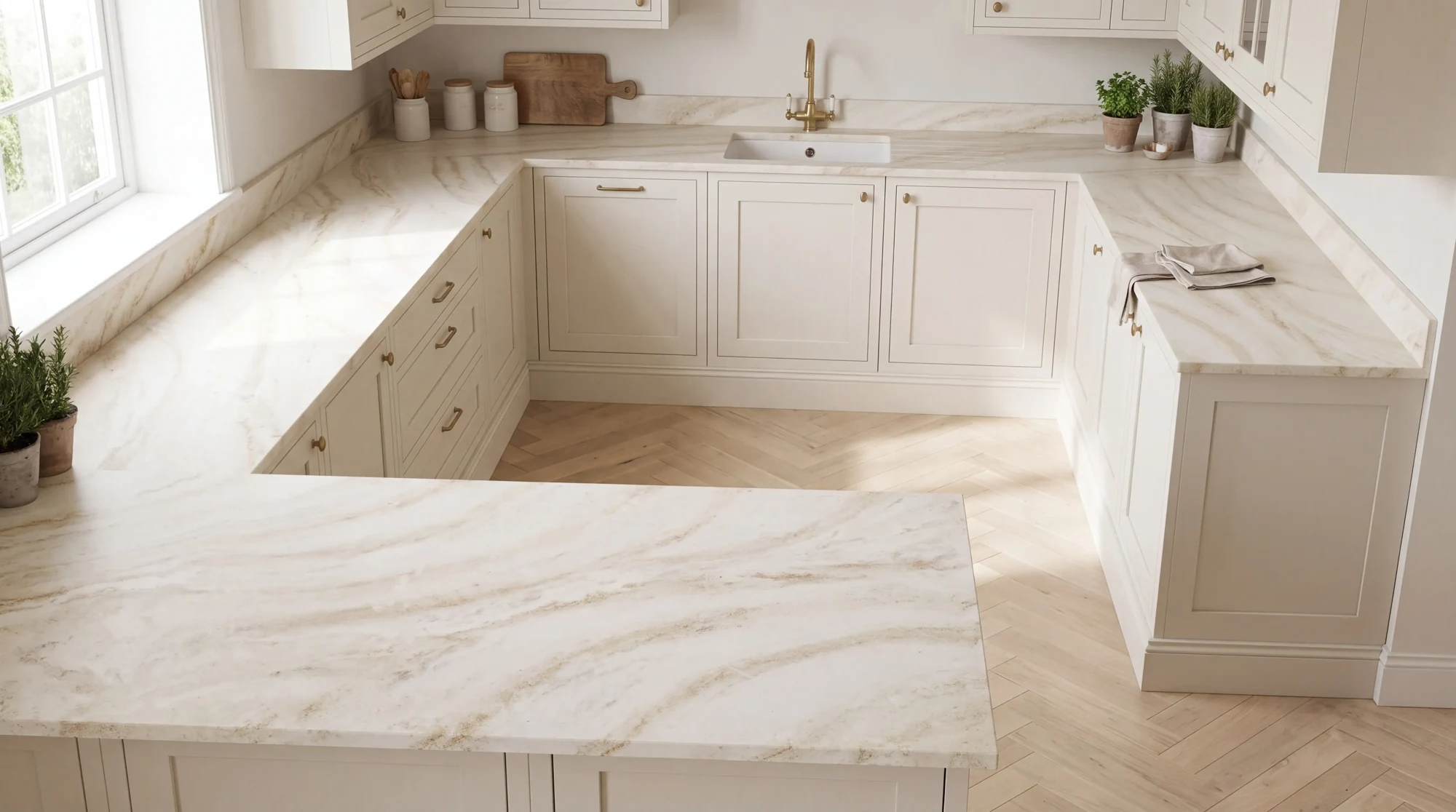 Taj Mahal u-shaped kitchen, AI-generated design concept