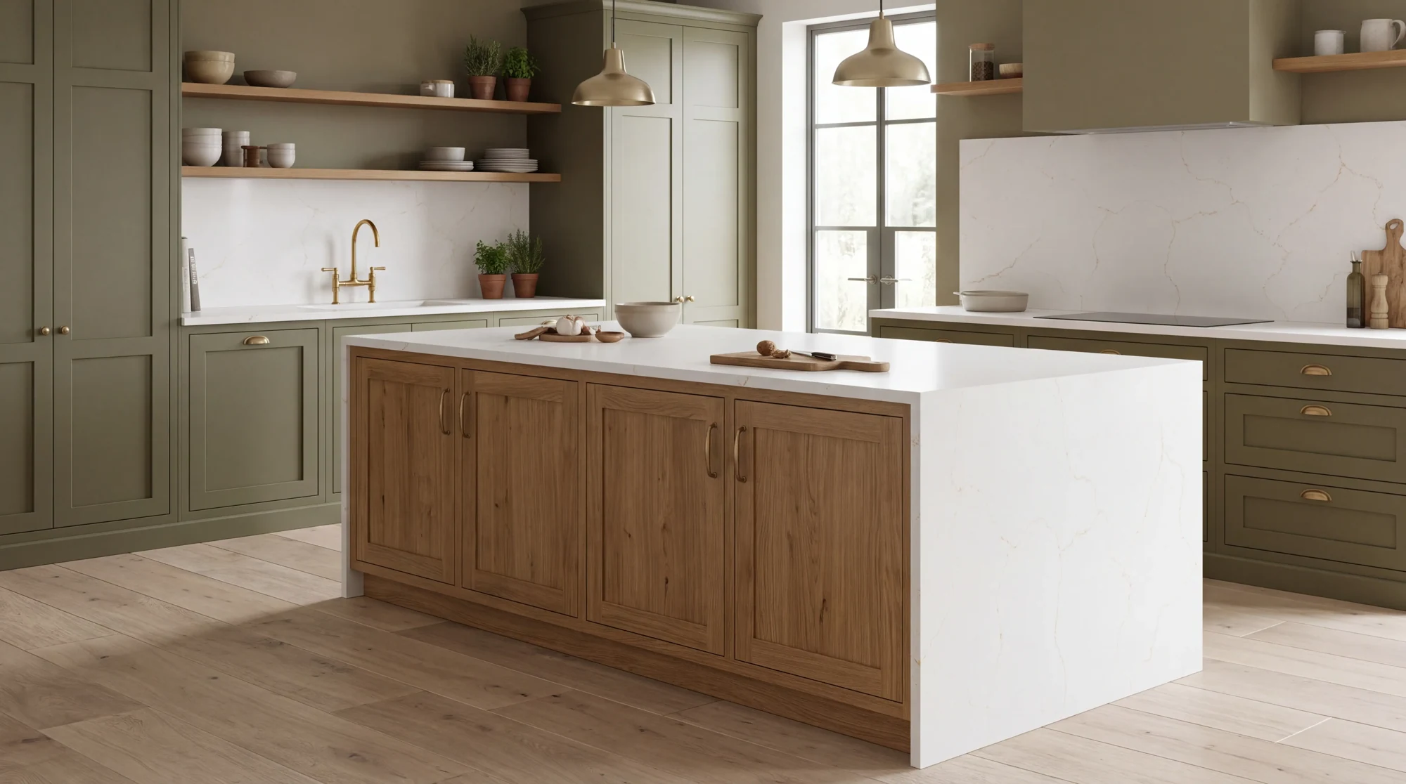 Misterio Onyx Gold kitchen island, AI-generated design concept
