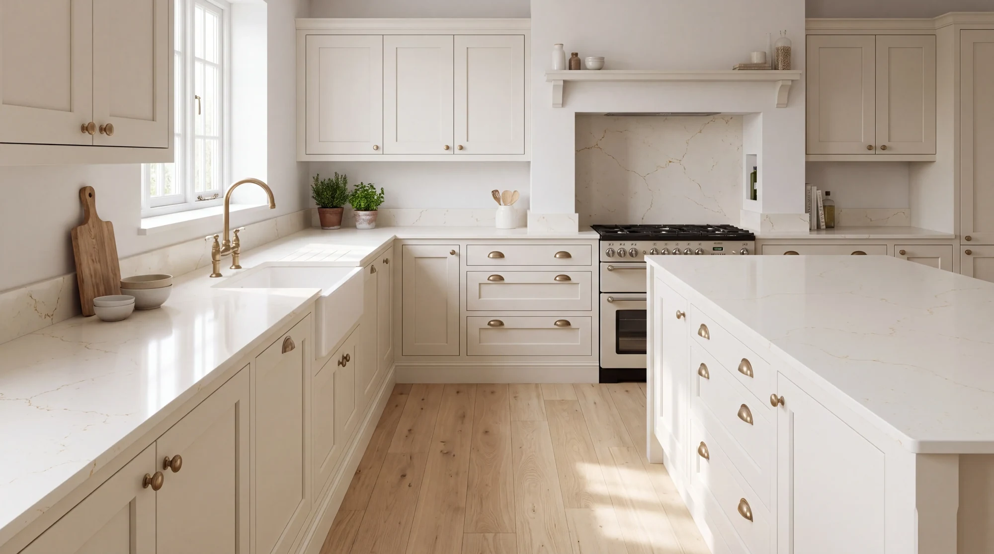Misterio Onyx Gold l-shaped kitchen, AI-generated design concept