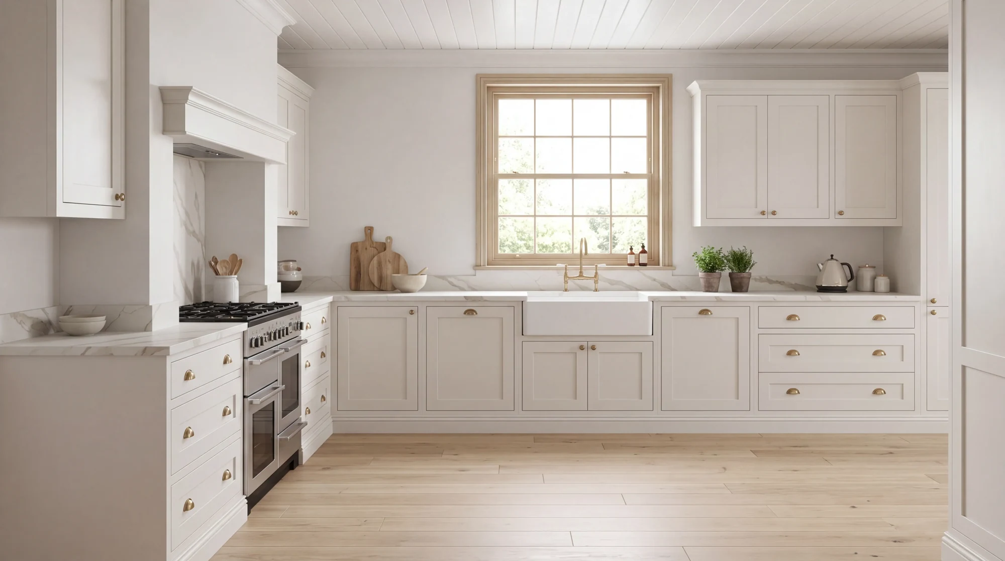 Calacatta Gold Extra l-shaped kitchen, AI-generated design concept