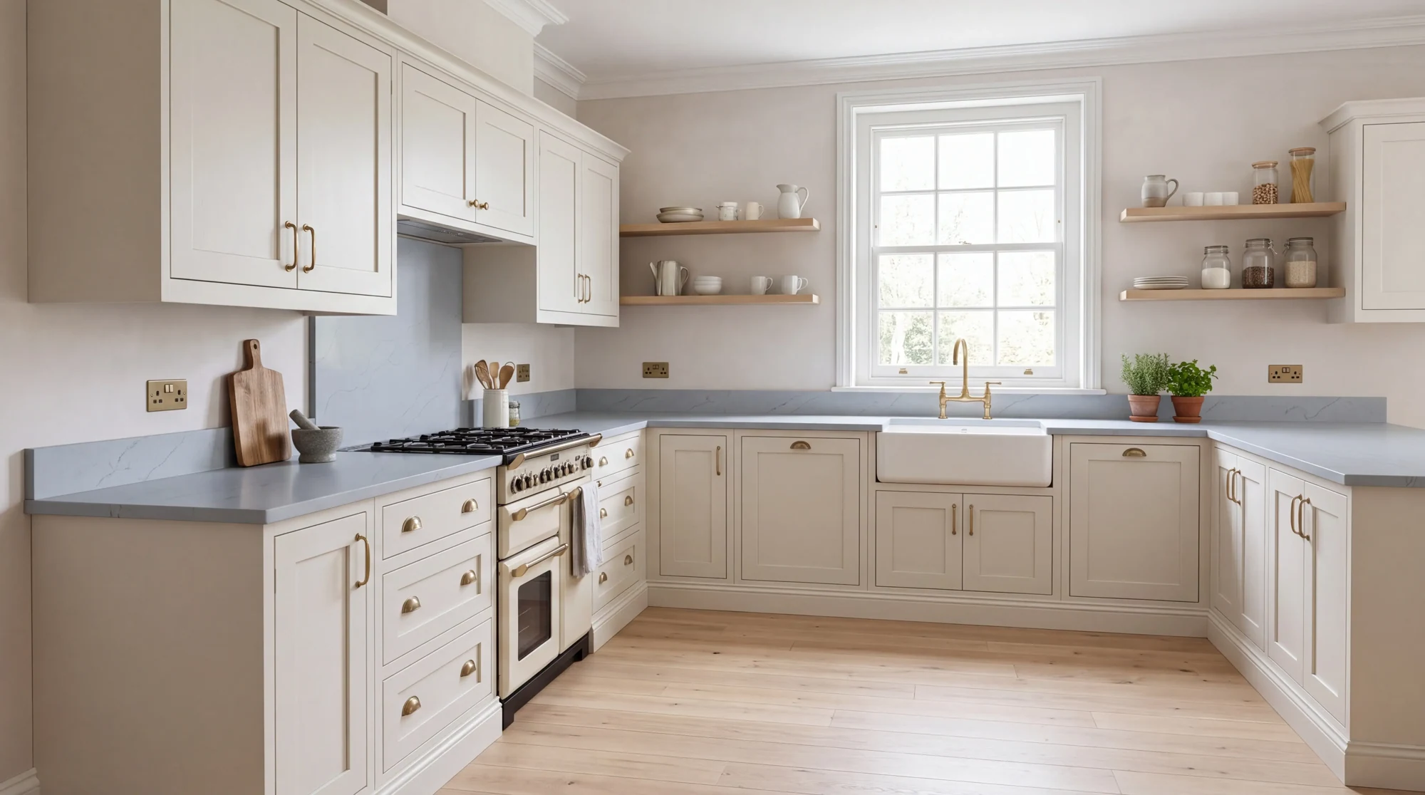 Sonata Grey l-shaped kitchen, AI-generated design concept