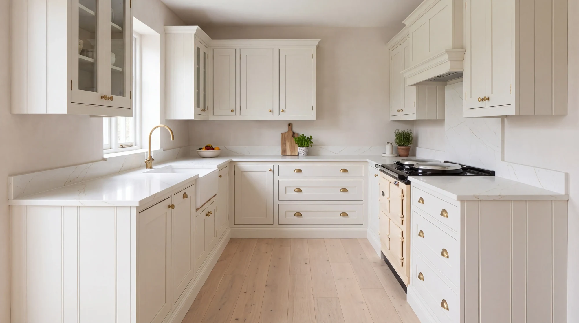Calacatta Royal l-shaped kitchen, AI-generated design concept