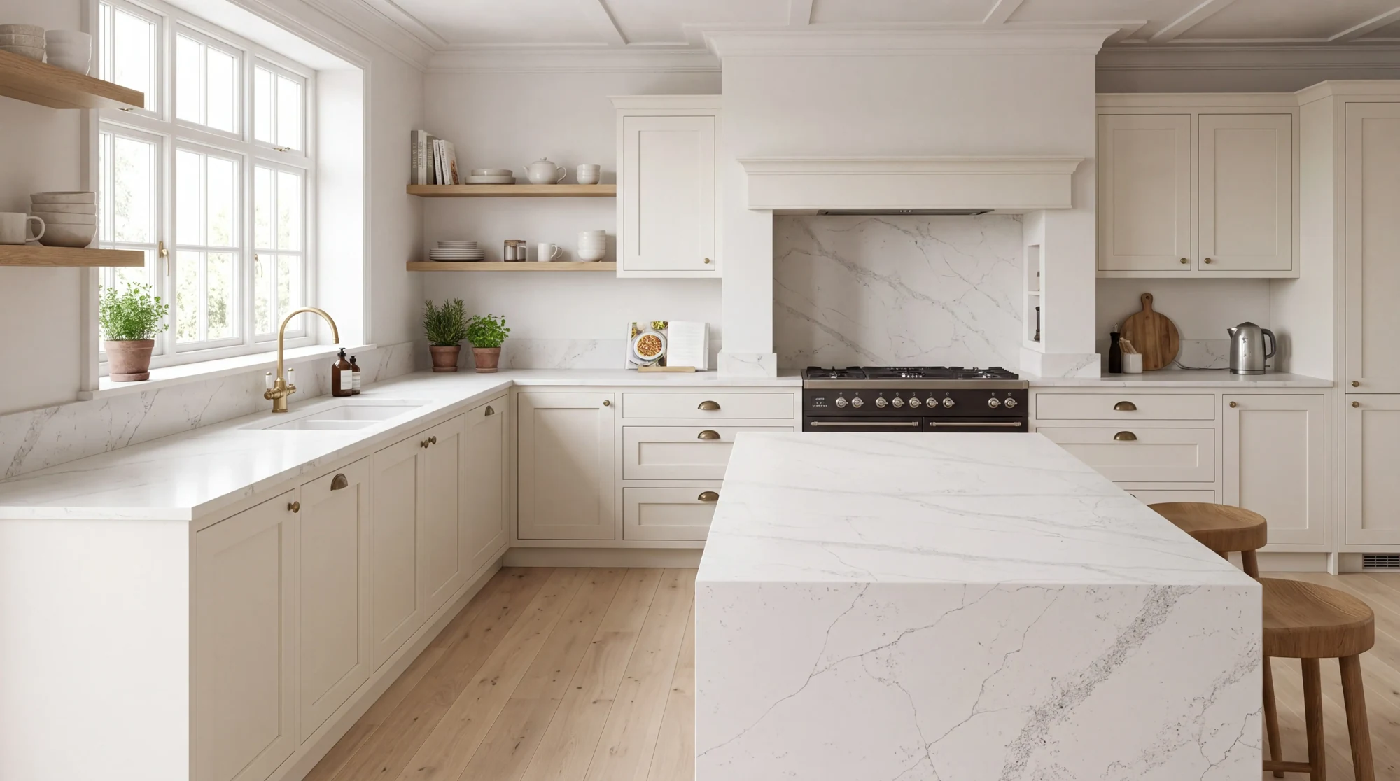 Frozen u-shaped kitchen, AI-generated design concept