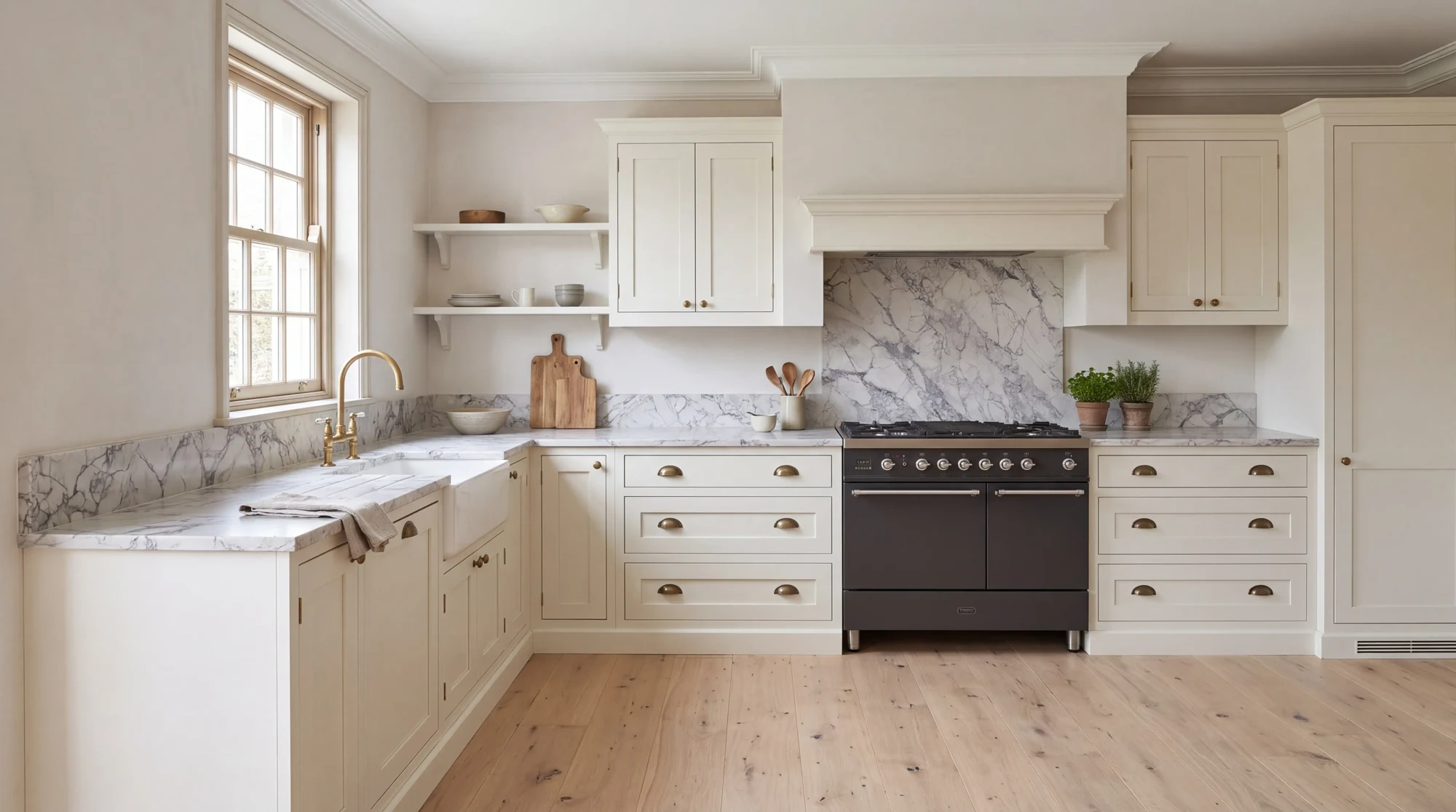 Moonrock l-shaped kitchen, AI-generated design concept