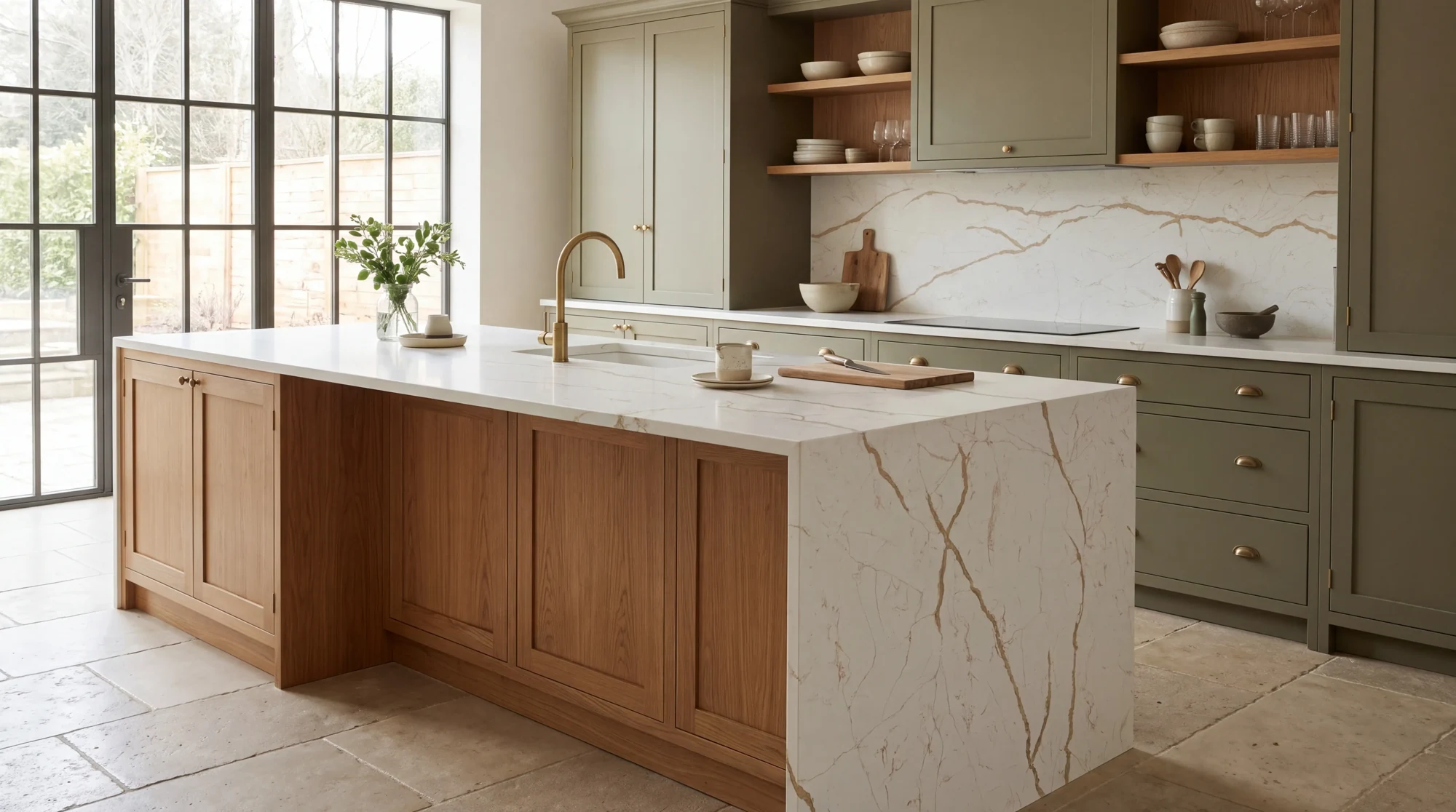 Astonia Gold Full Body kitchen island, AI-generated design concept