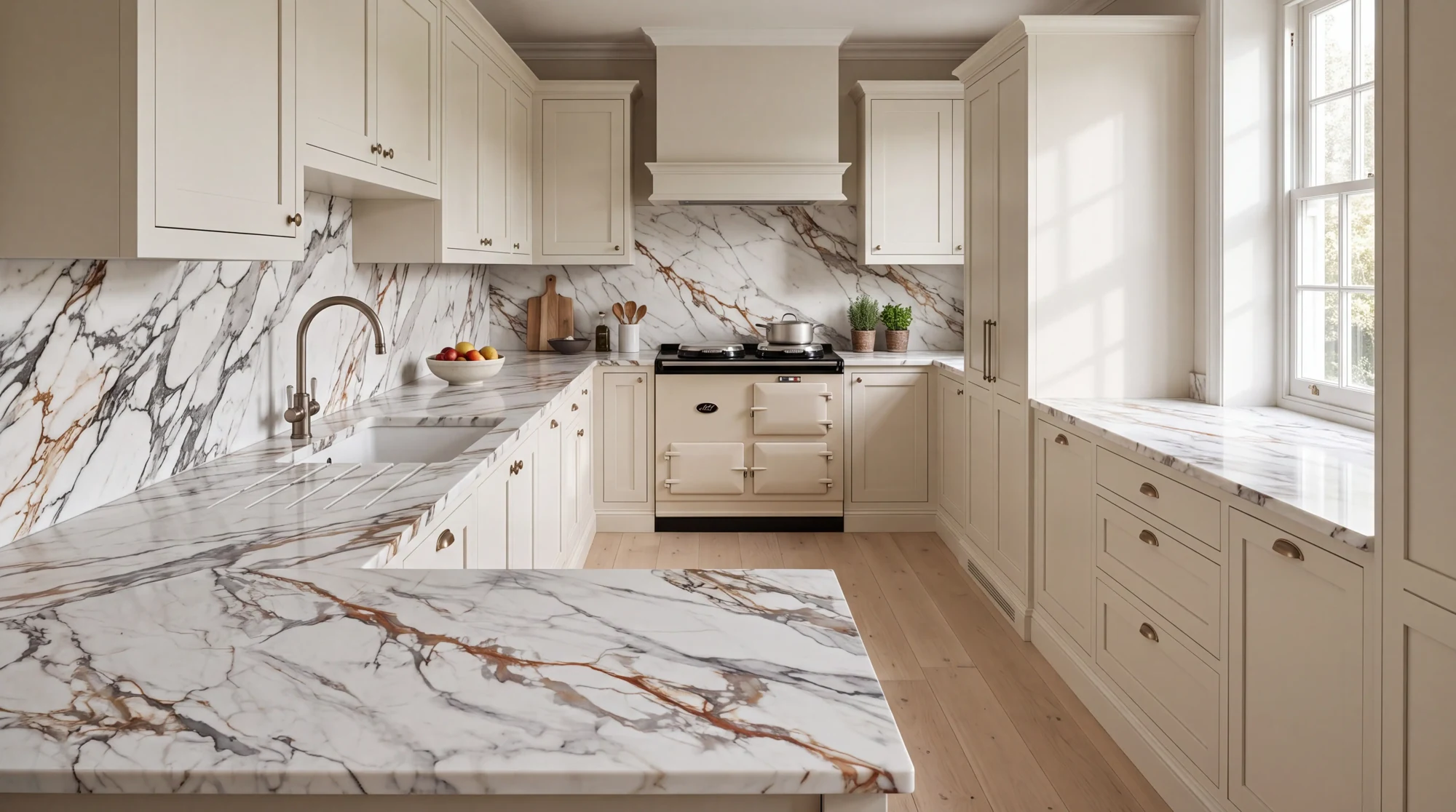 Capraia u-shaped kitchen, AI-generated design concept