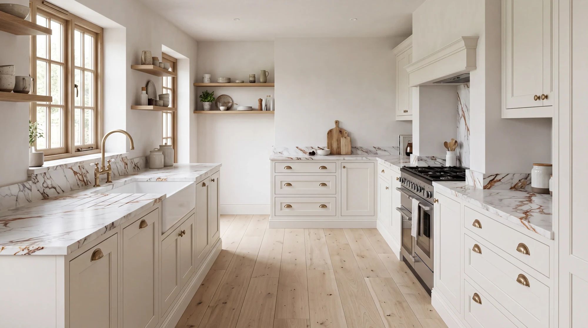 Capraia l-shaped kitchen, AI-generated design concept