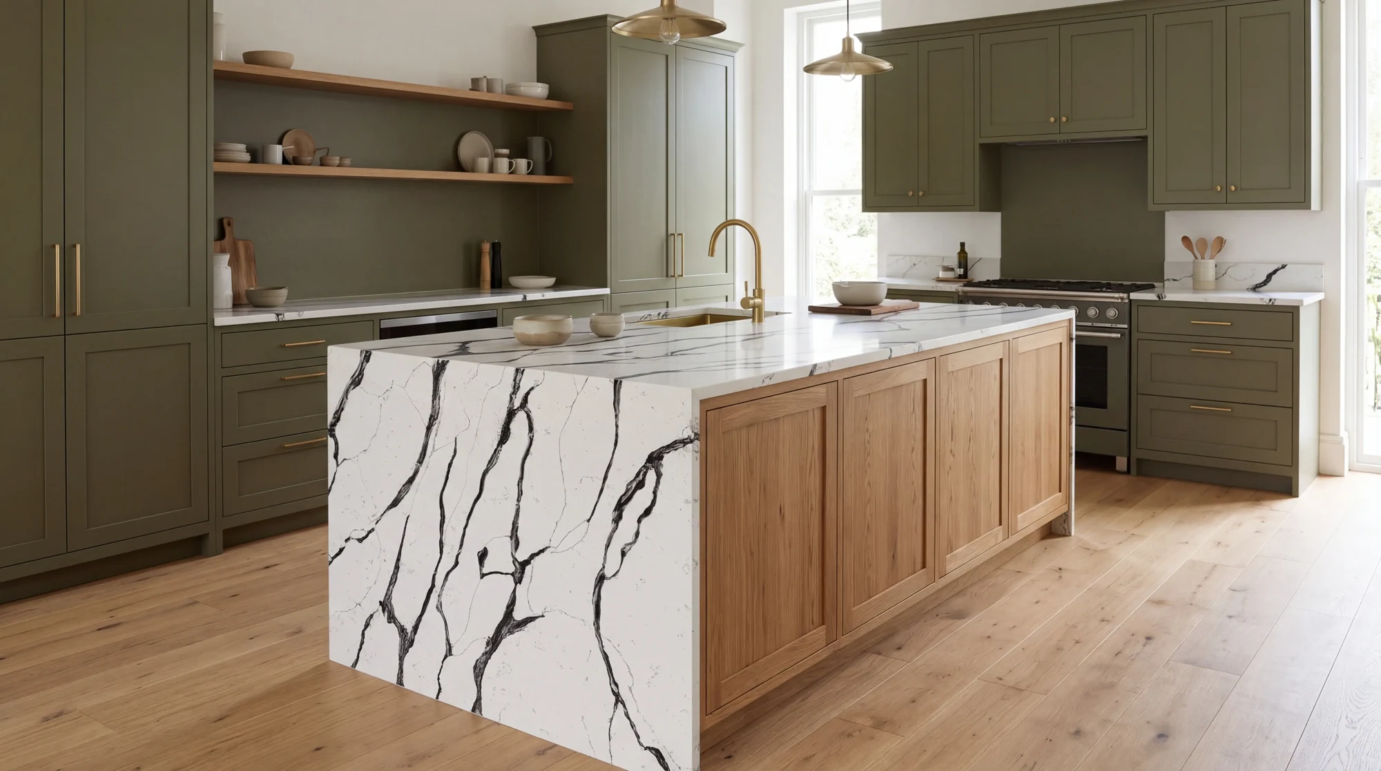 Dior Black kitchen island, AI-generated design concept