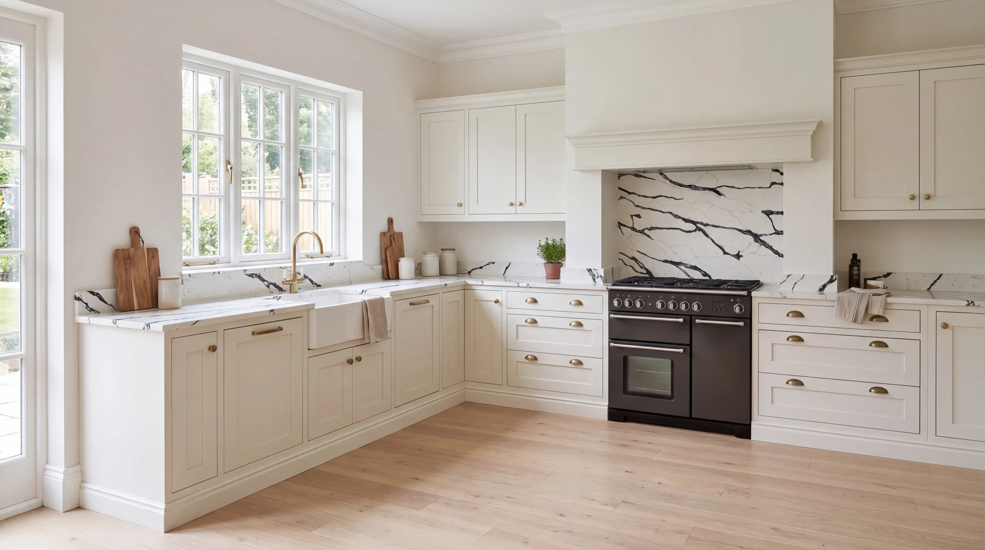 Dior Black l-shaped kitchen, AI-generated design concept