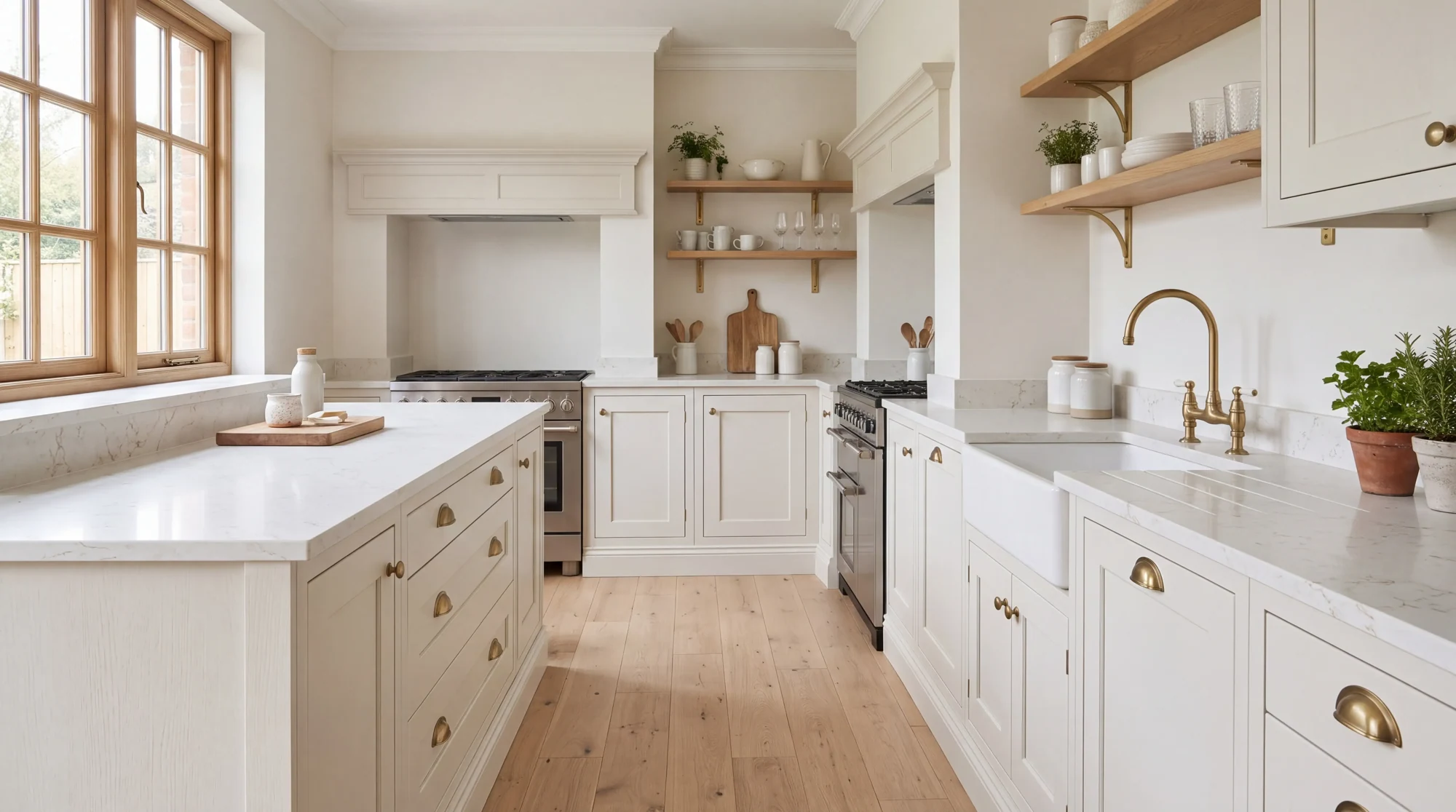 Alaska Gold l-shaped kitchen, AI-generated design concept