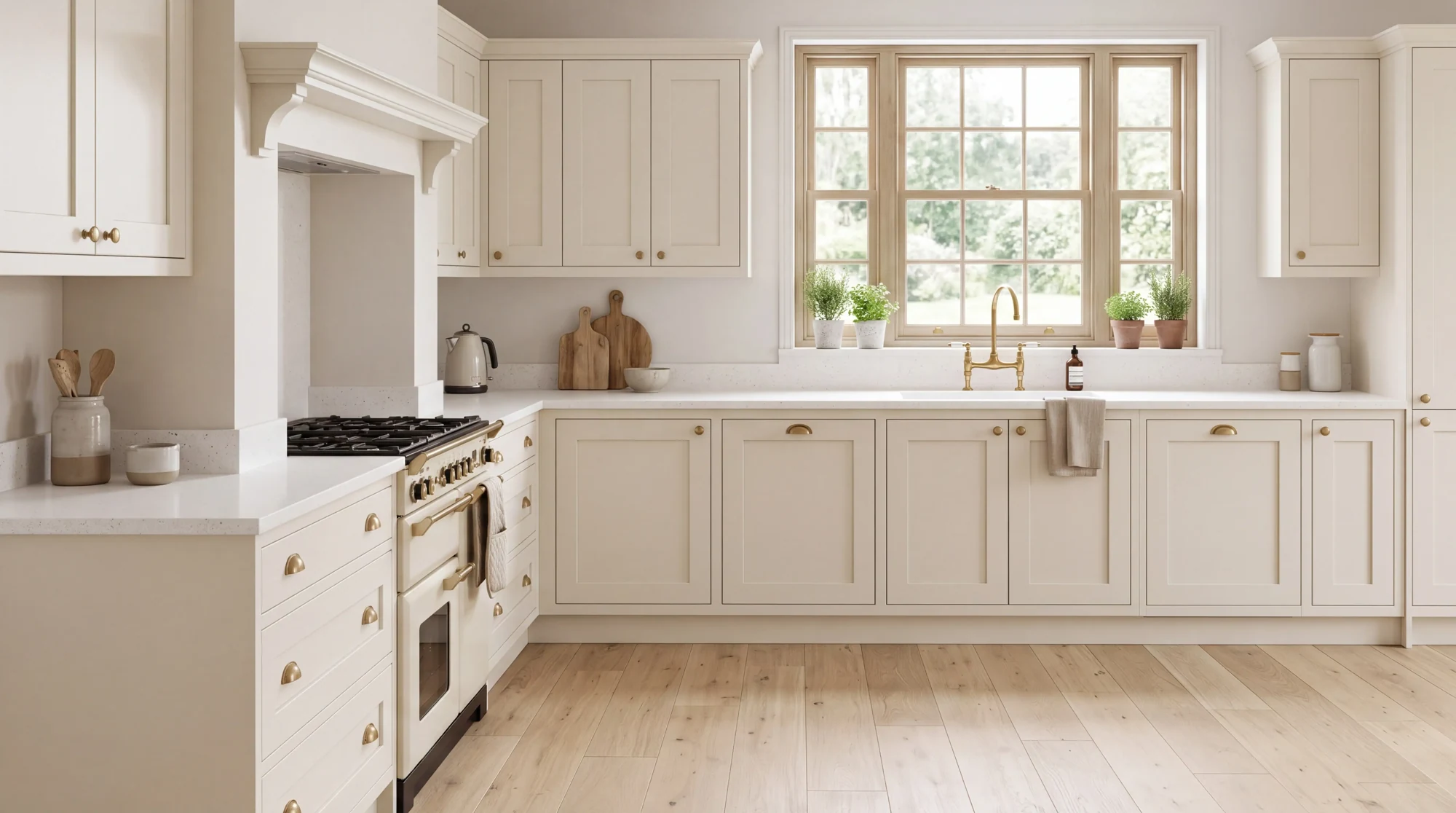 Ice Crystal l-shaped kitchen, AI-generated design concept