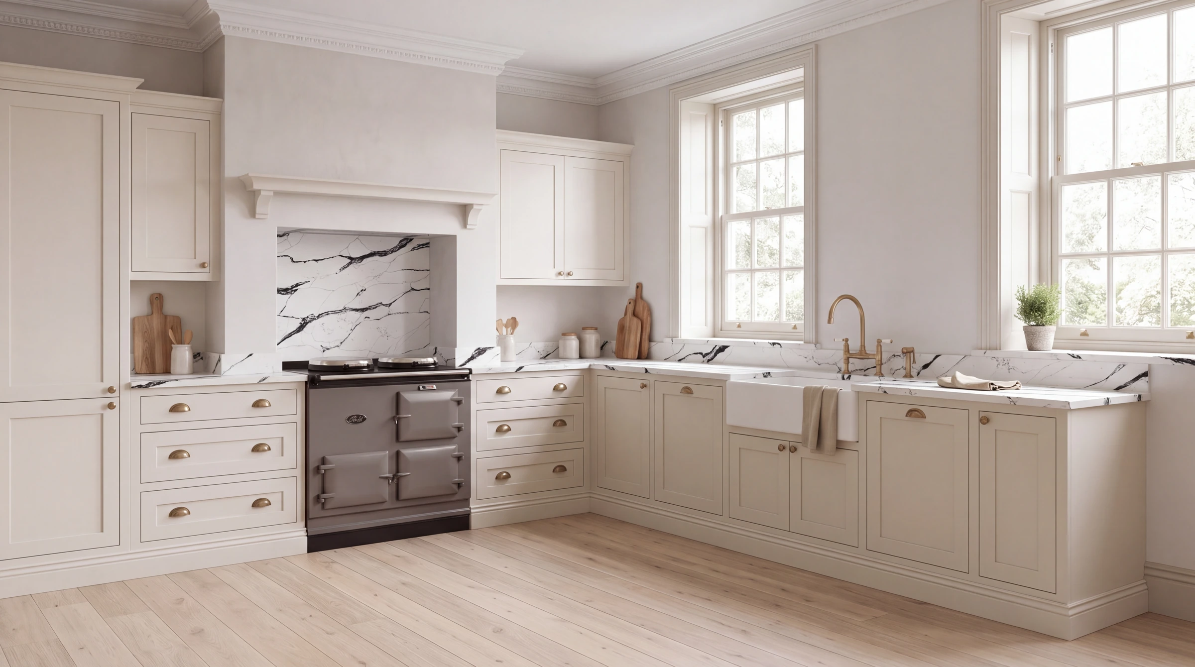 Calacatta Black Fusion l-shaped kitchen, AI-generated design concept