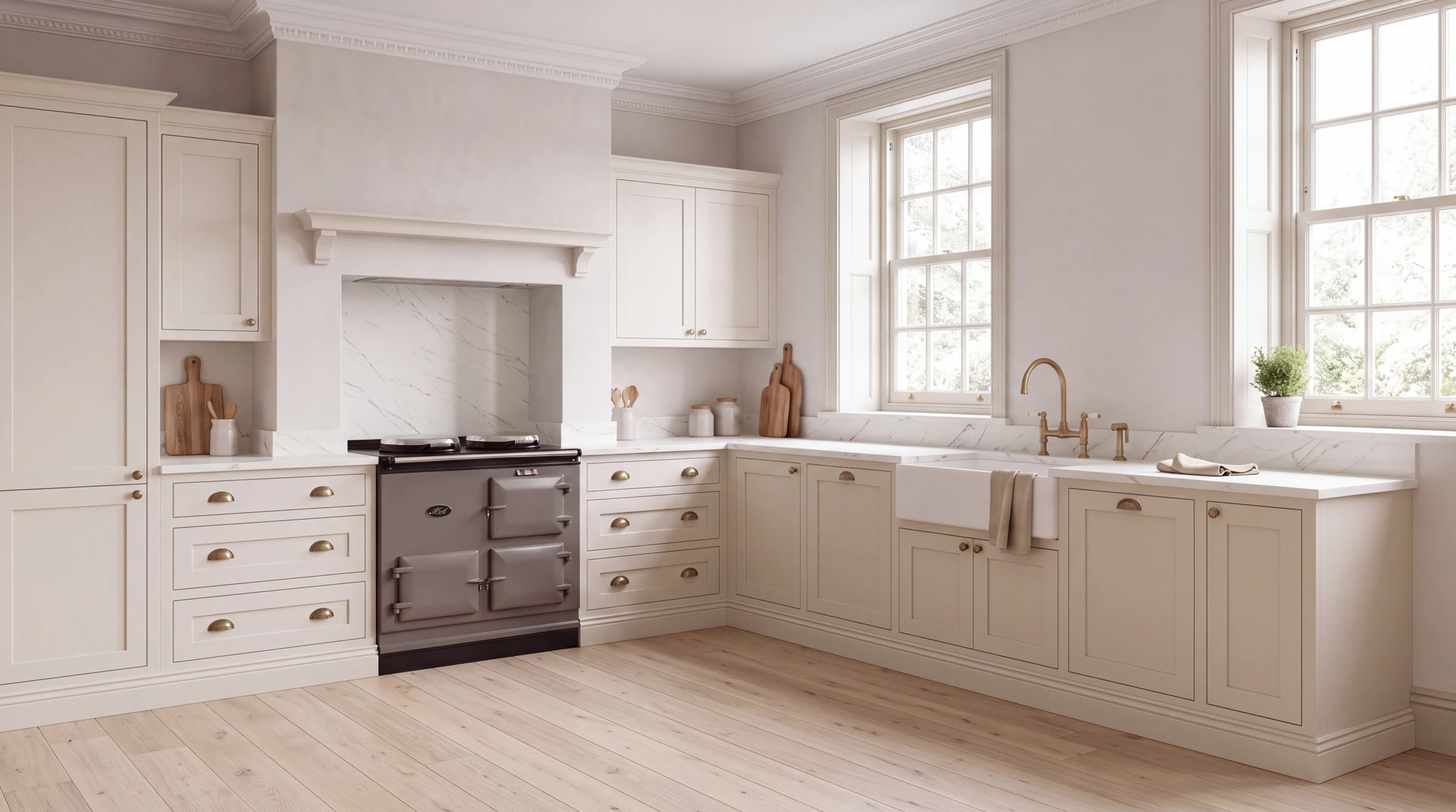 Calacatta Volakas l-shaped kitchen, AI-generated design concept