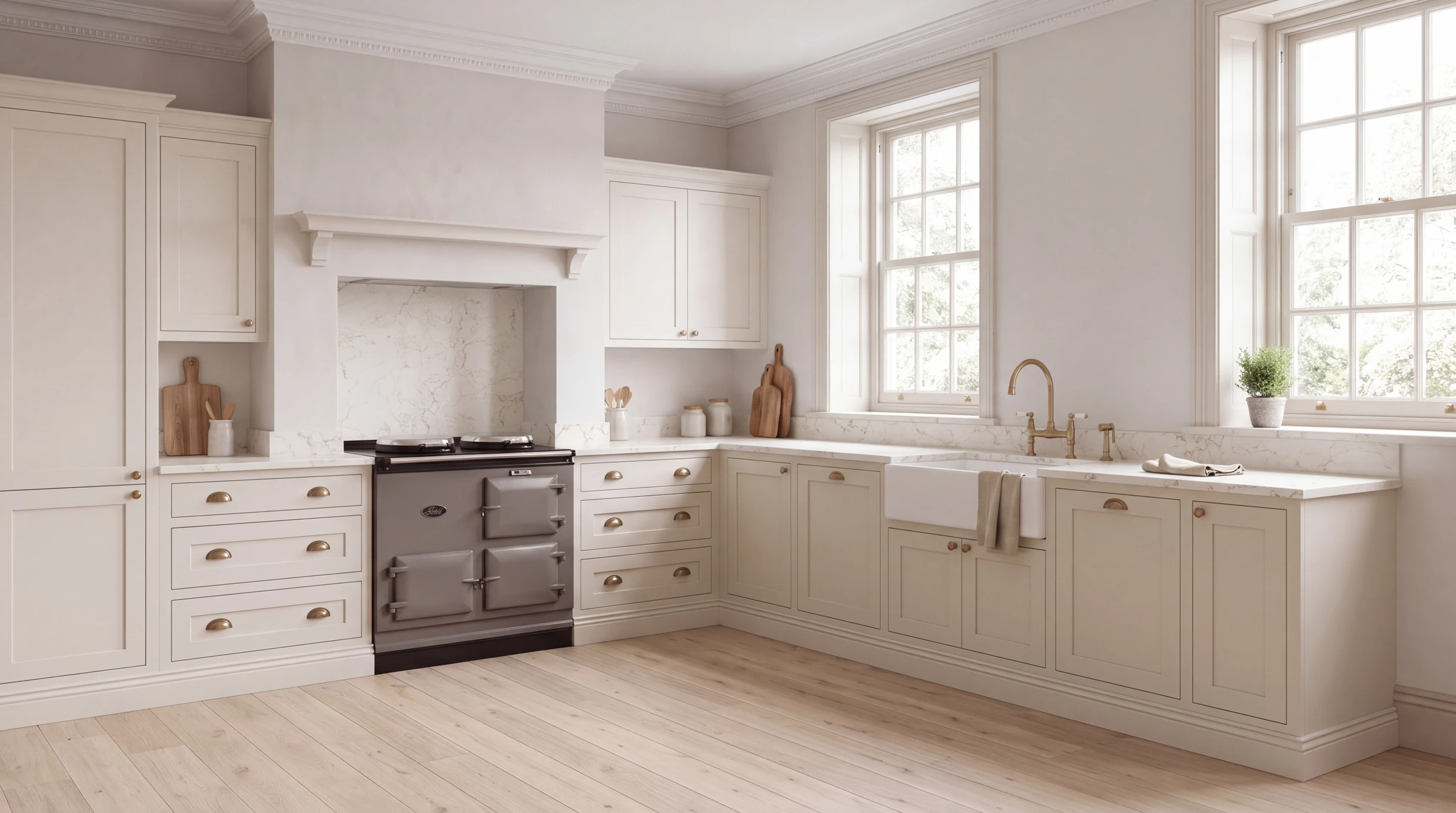 Arabescato Lite l-shaped kitchen, AI-generated design concept