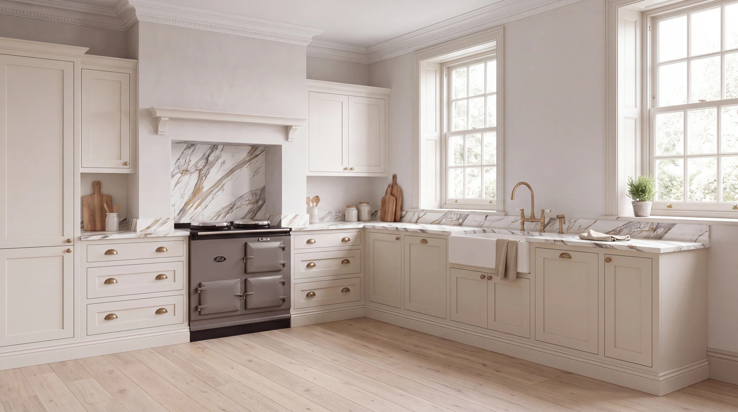 Barcelona 3D l-shaped kitchen, AI-generated design concept