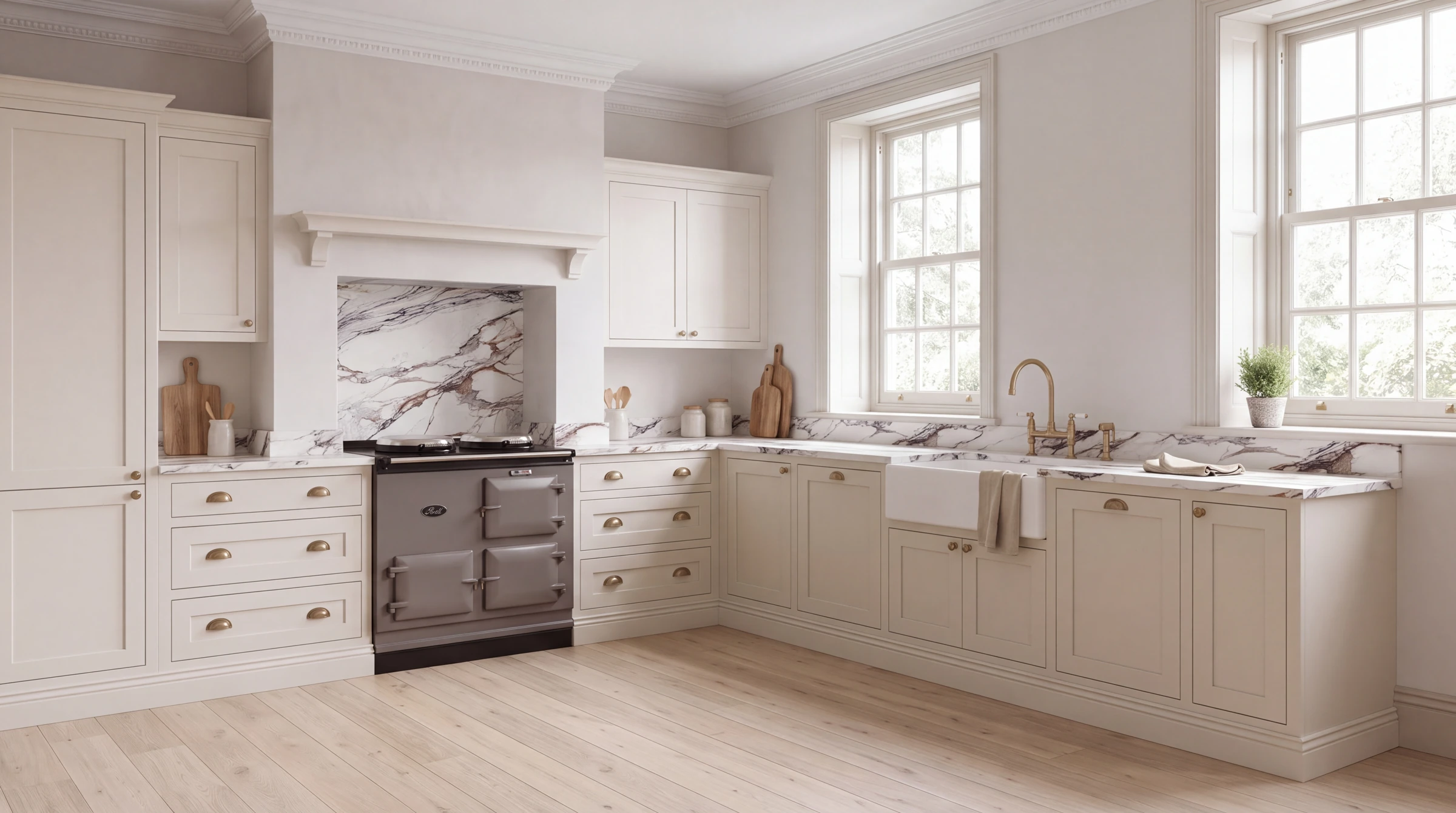 Borghini 3D l-shaped kitchen, AI-generated design concept