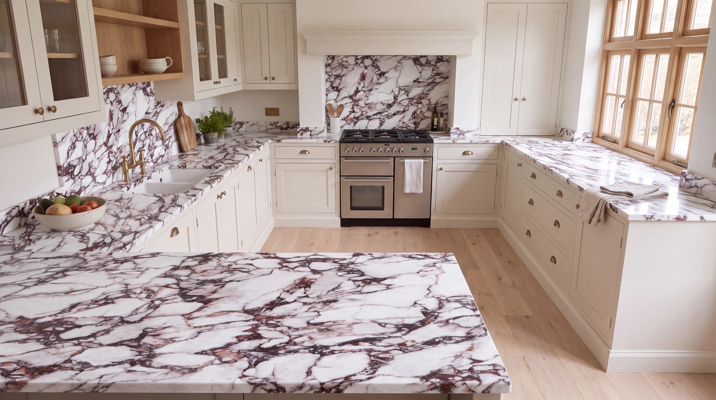 Bulgari 3D u-shaped kitchen, AI-generated design concept