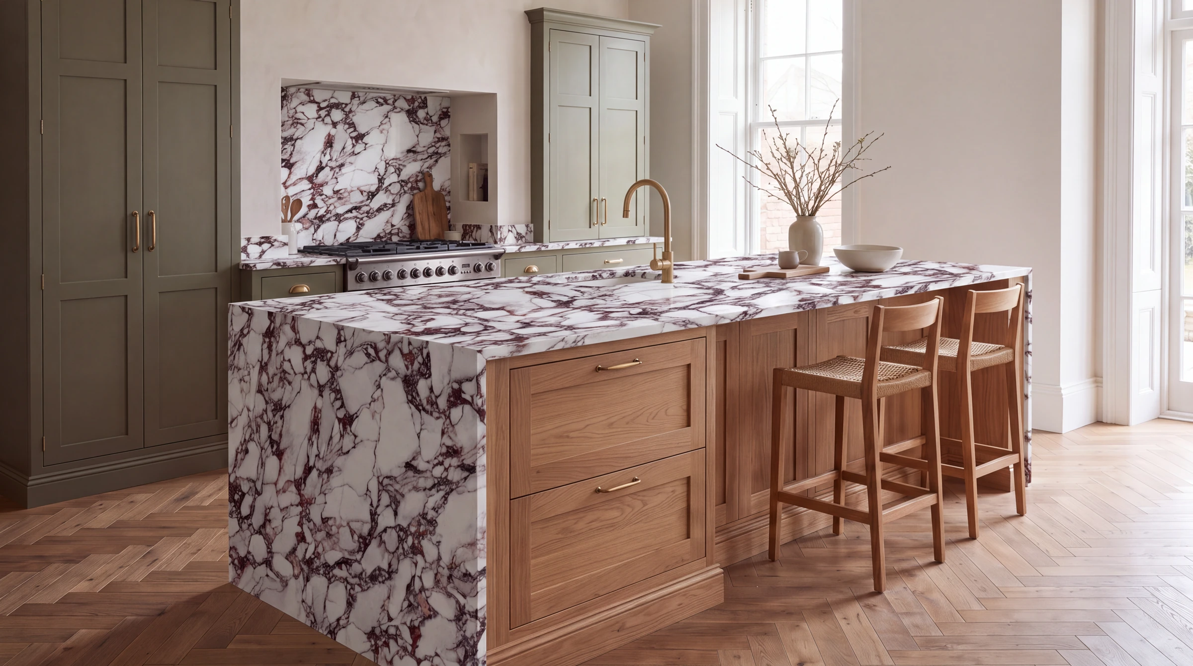 Bulgari 3D kitchen island, AI-generated design concept