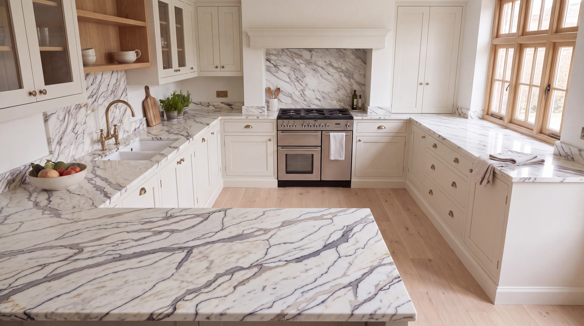 Como 3D u-shaped kitchen, AI-generated design concept