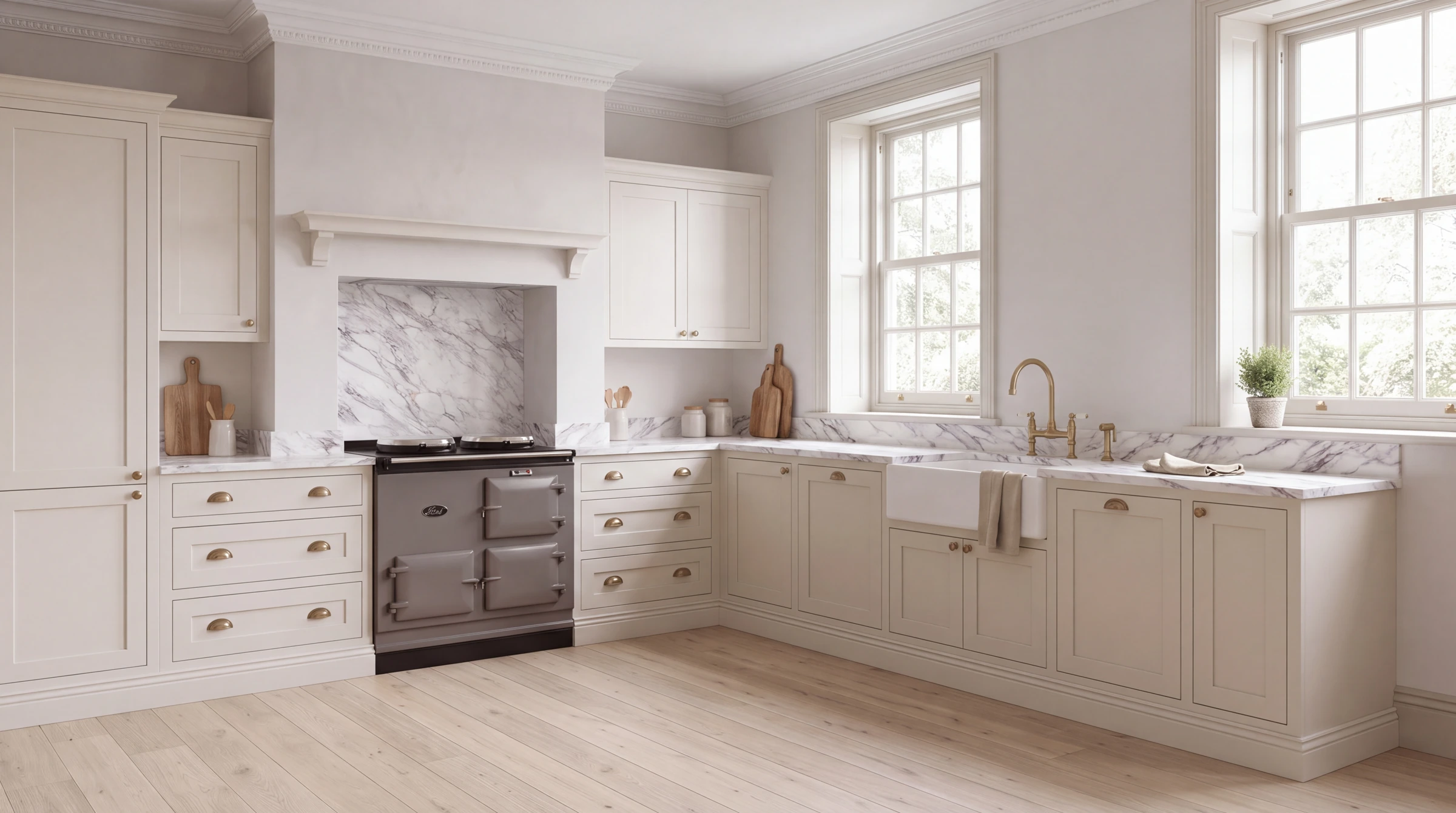 Como 3D l-shaped kitchen, AI-generated design concept
