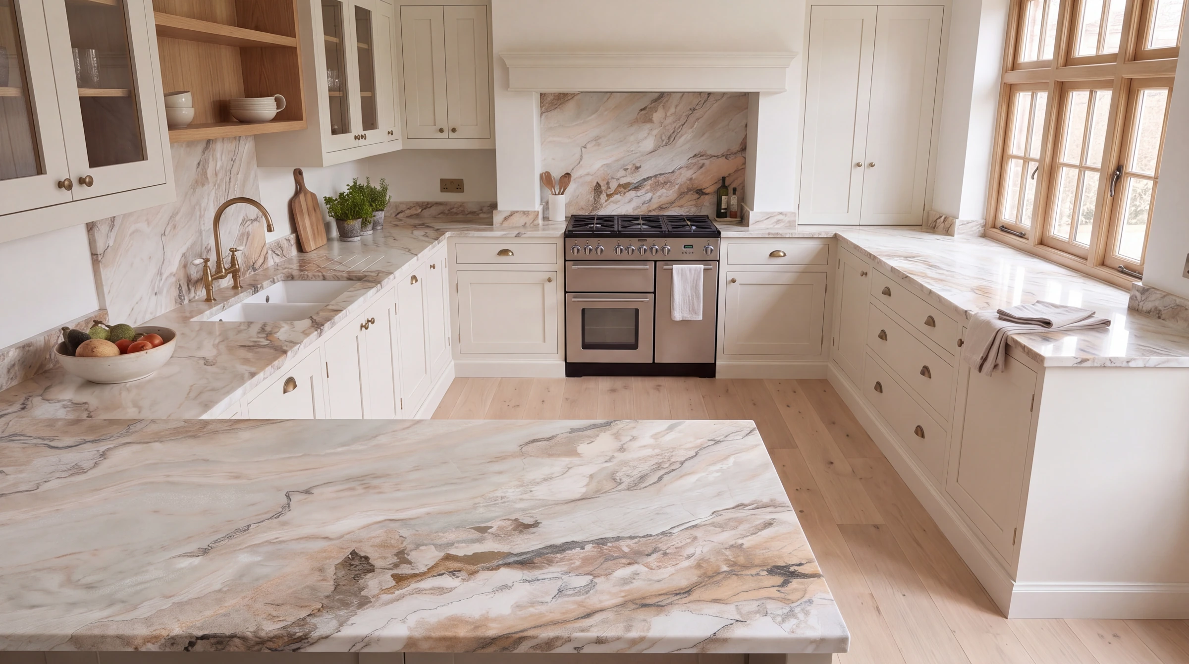 Dune 3D u-shaped kitchen, AI-generated design concept