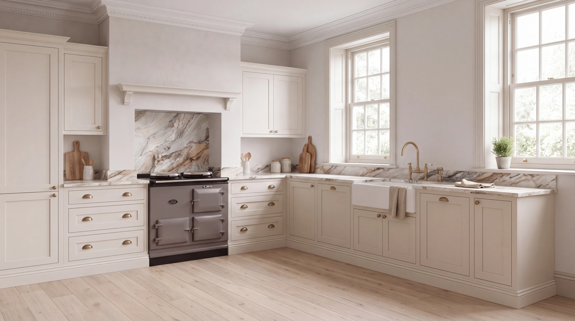 Dune 3D l-shaped kitchen, AI-generated design concept
