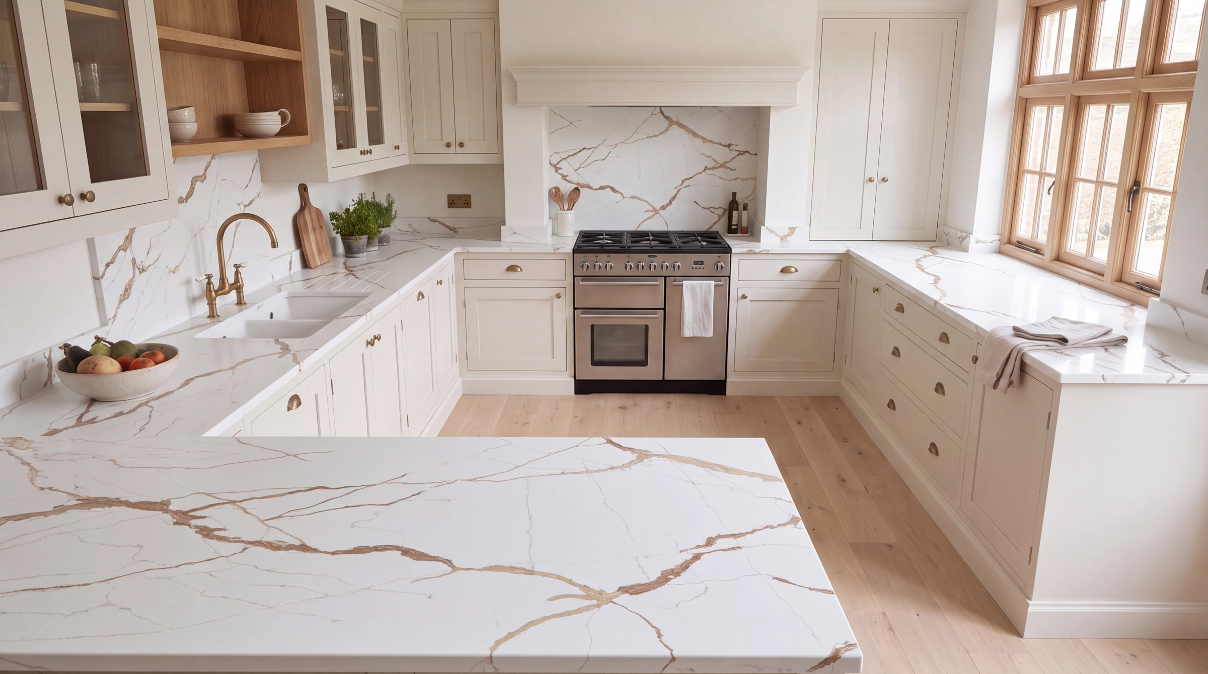 Mallorca u-shaped kitchen, AI-generated design concept