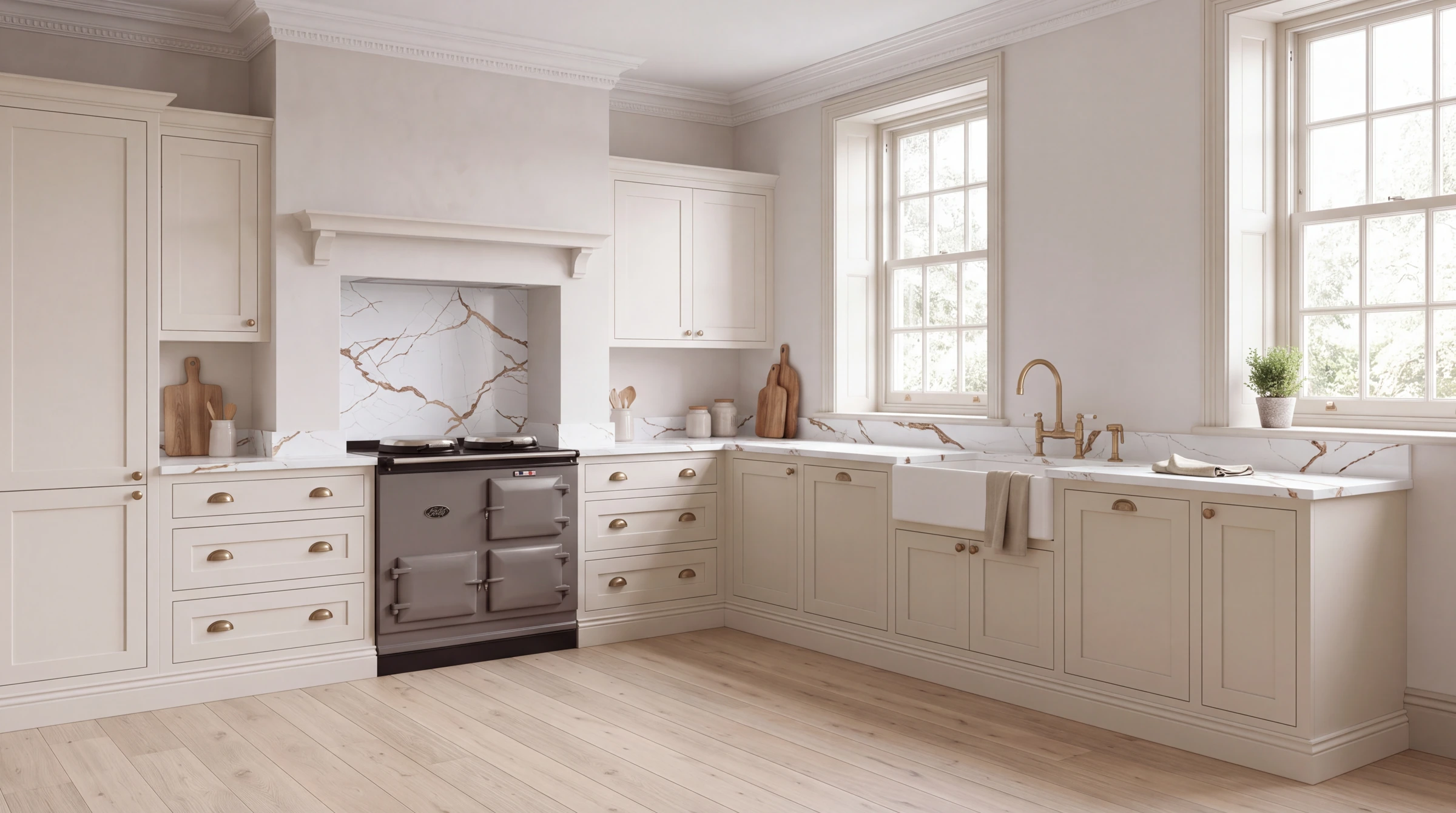 Mallorca l-shaped kitchen, AI-generated design concept