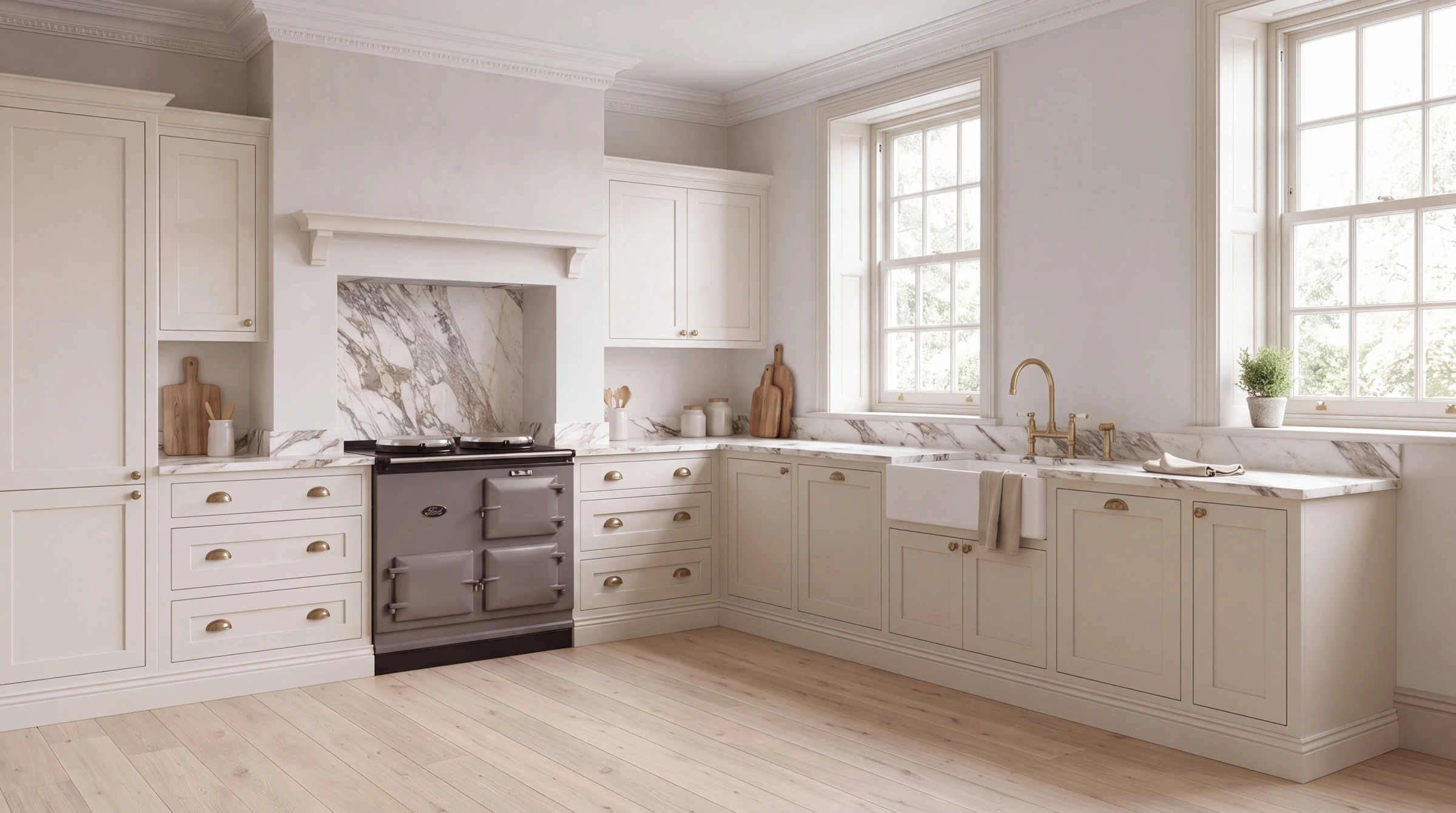 Michelangelo 3D l-shaped kitchen, AI-generated design concept