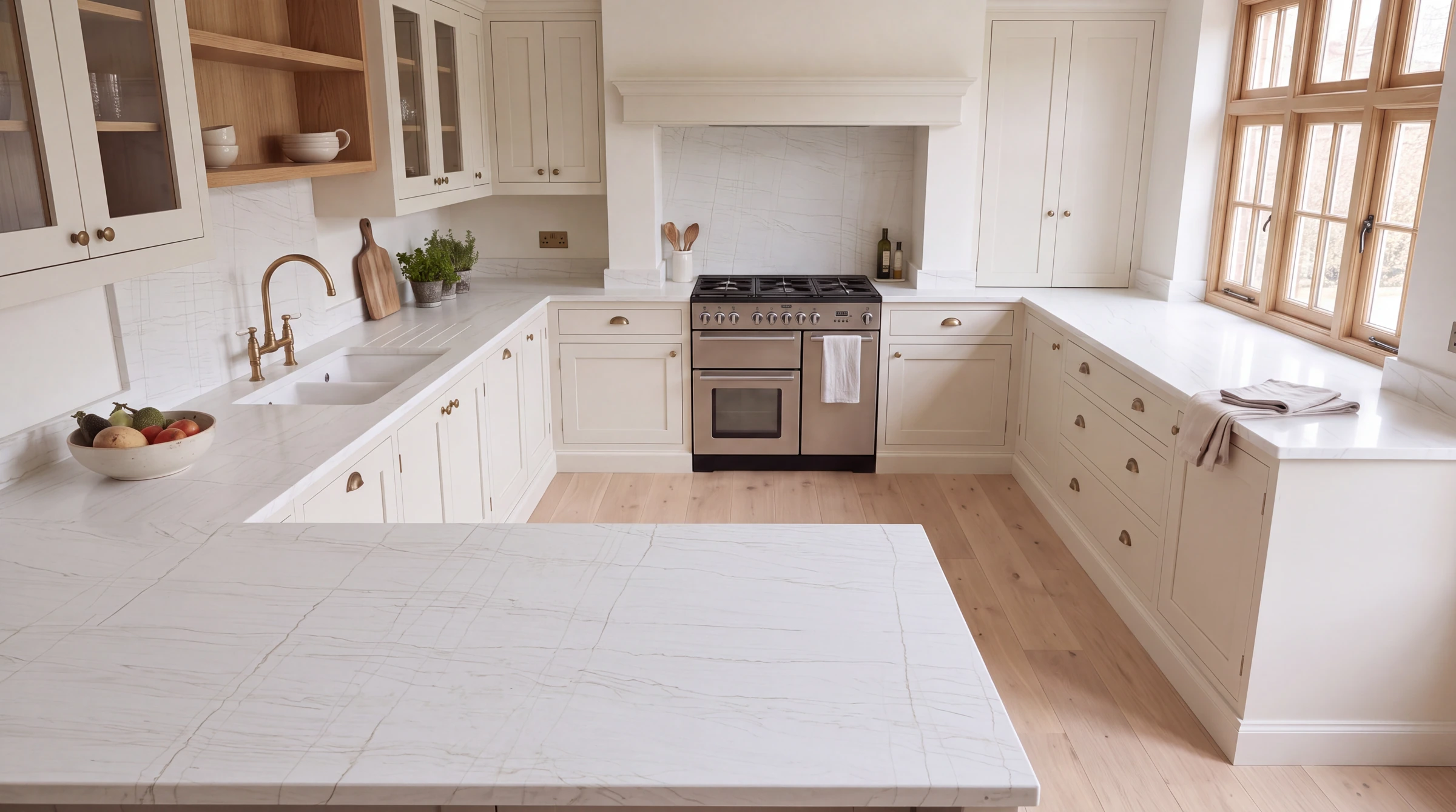 Mont Blanc u-shaped kitchen, AI-generated design concept