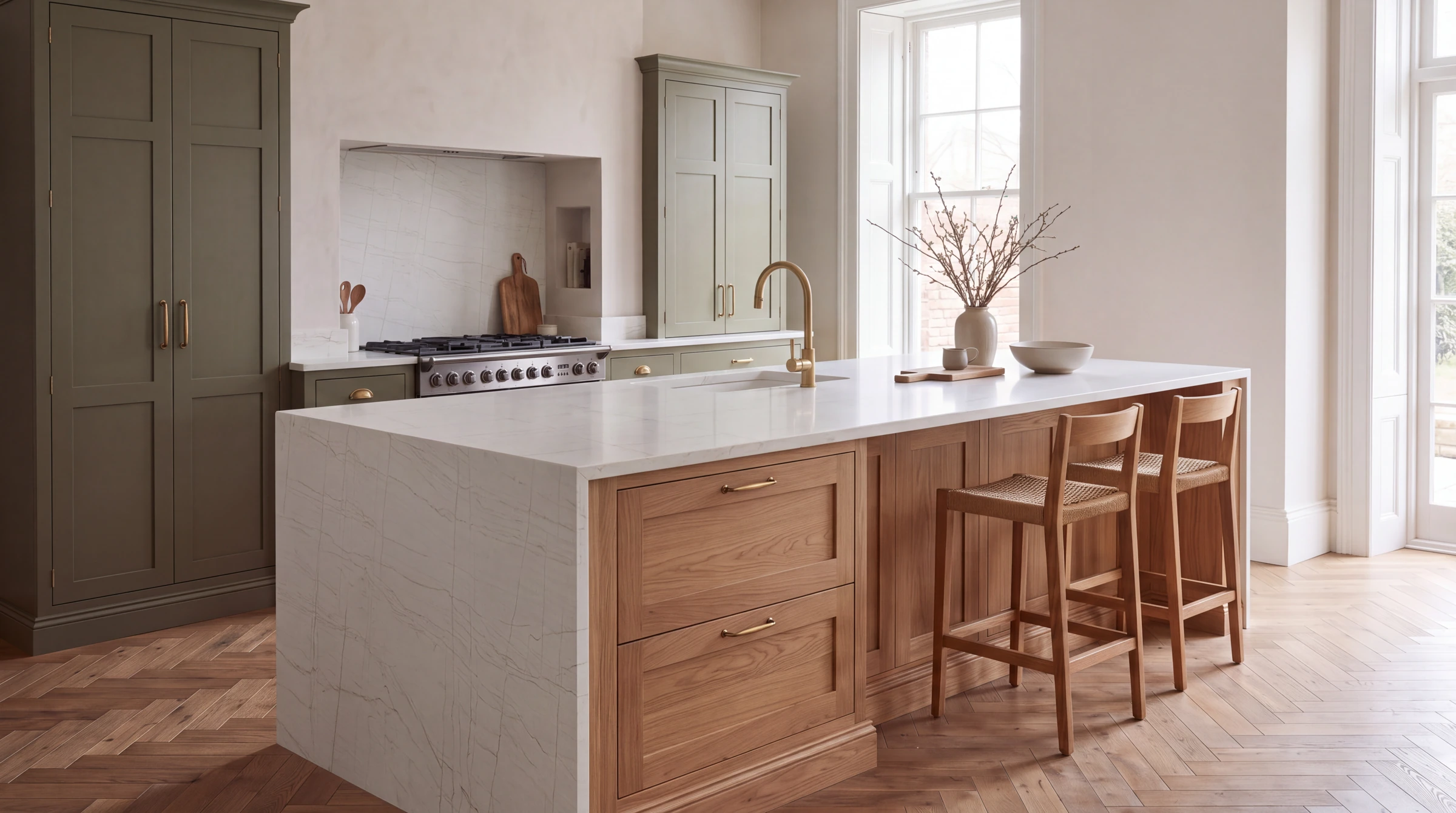 Mont Blanc kitchen island, AI-generated design concept