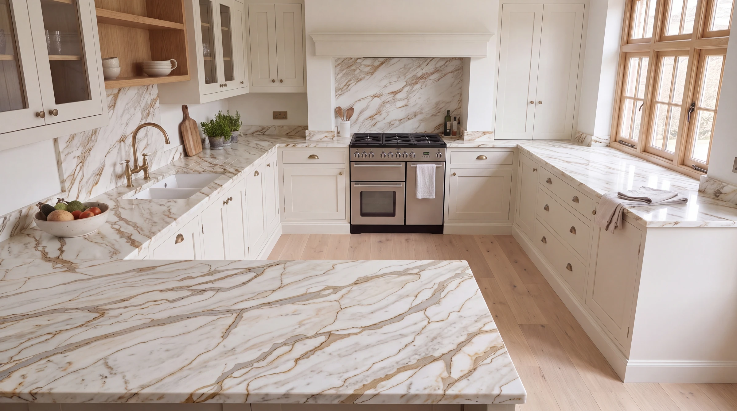 Monza 3D u-shaped kitchen, AI-generated design concept