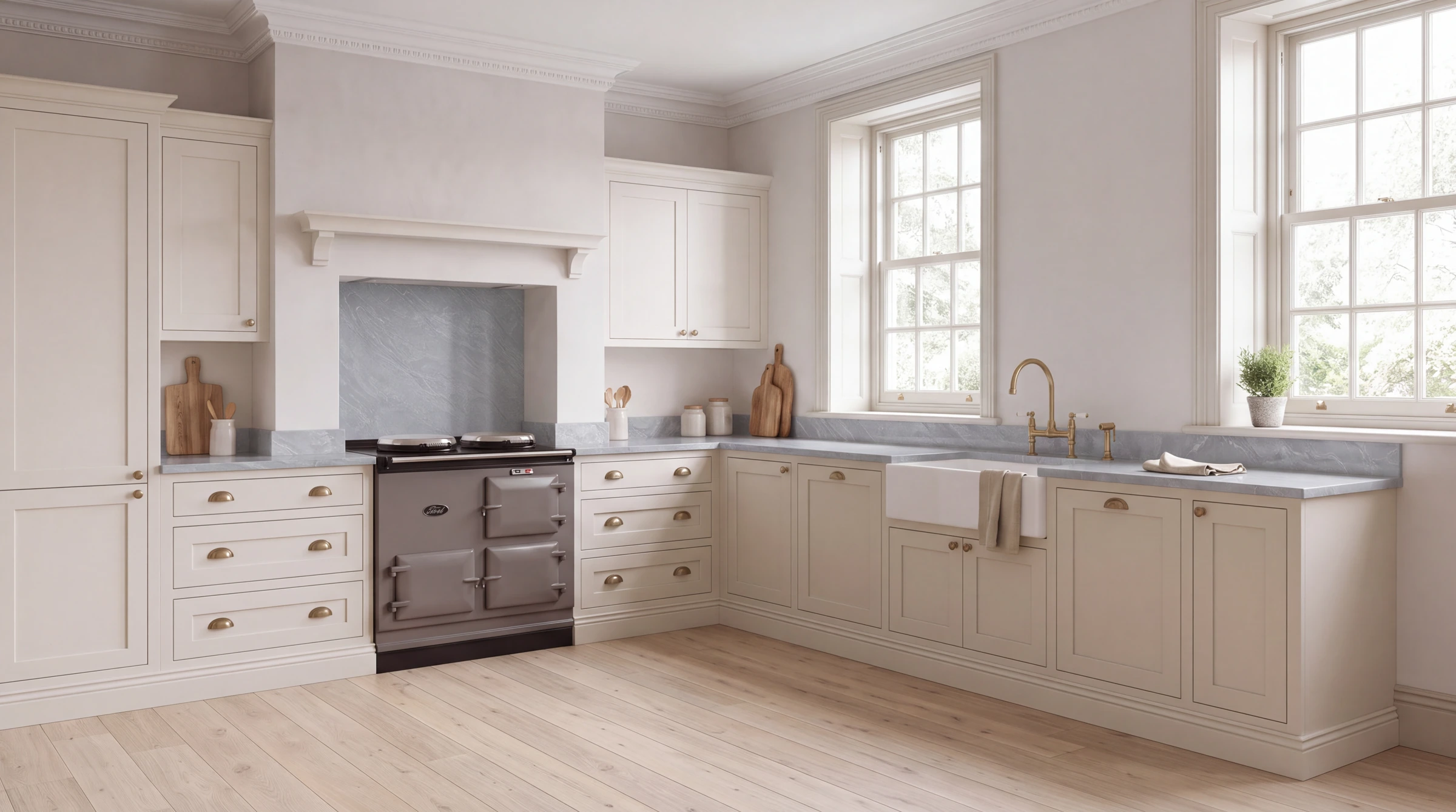 Onyx Ice l-shaped kitchen, AI-generated design concept
