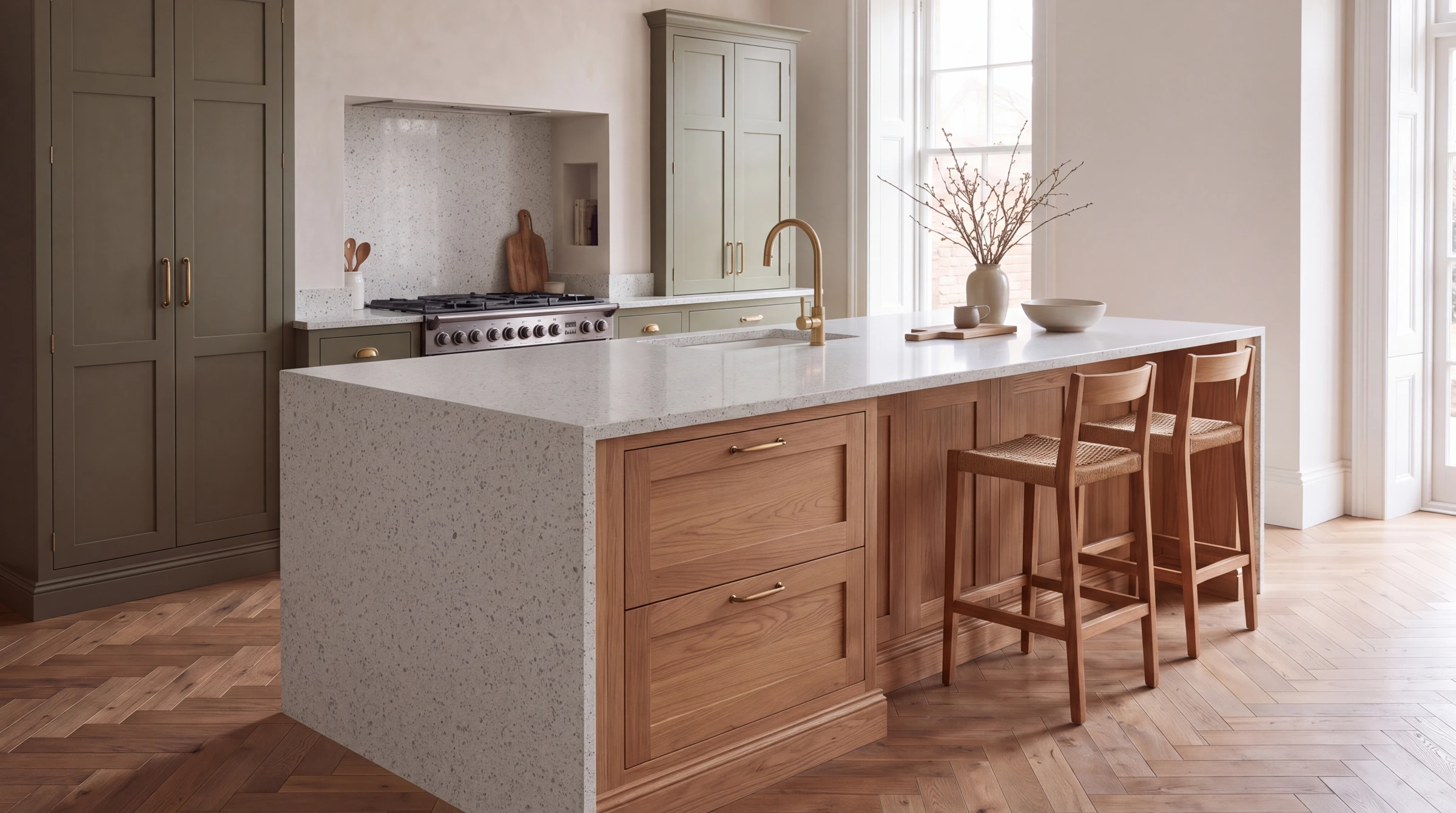 Salt Pepper kitchen island, AI-generated design concept