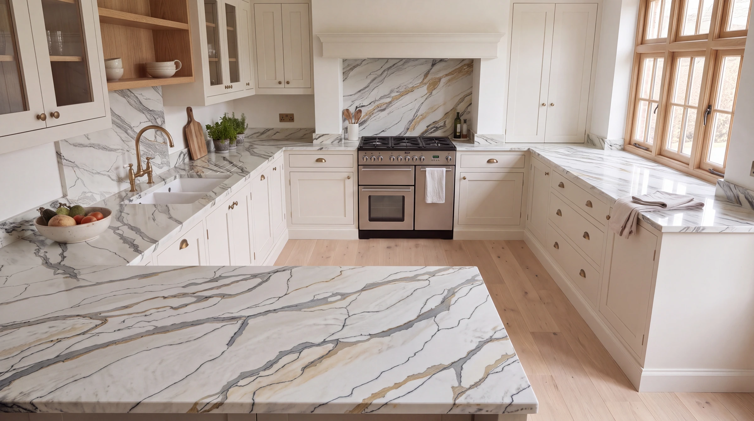 Santiago 3D u-shaped kitchen, AI-generated design concept