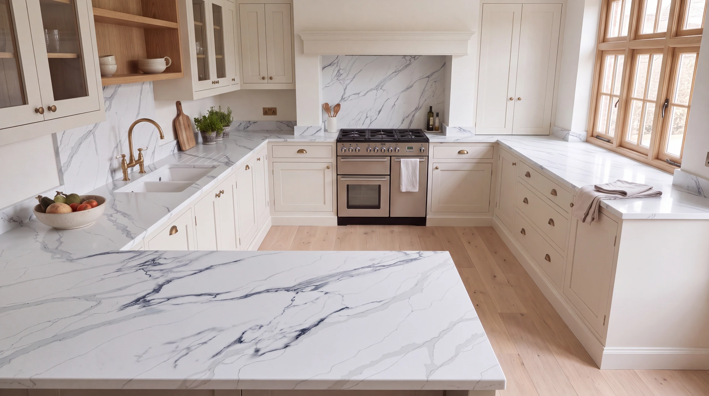 Sofia 3D u-shaped kitchen, AI-generated design concept
