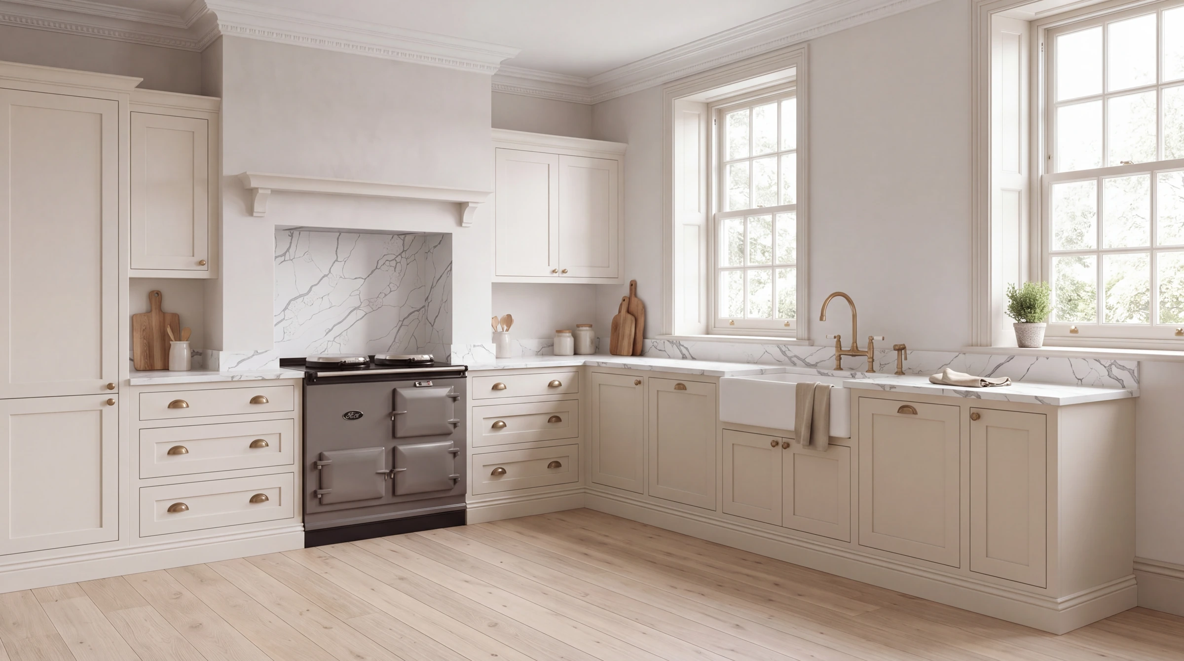 Sydney Grey l-shaped kitchen, AI-generated design concept