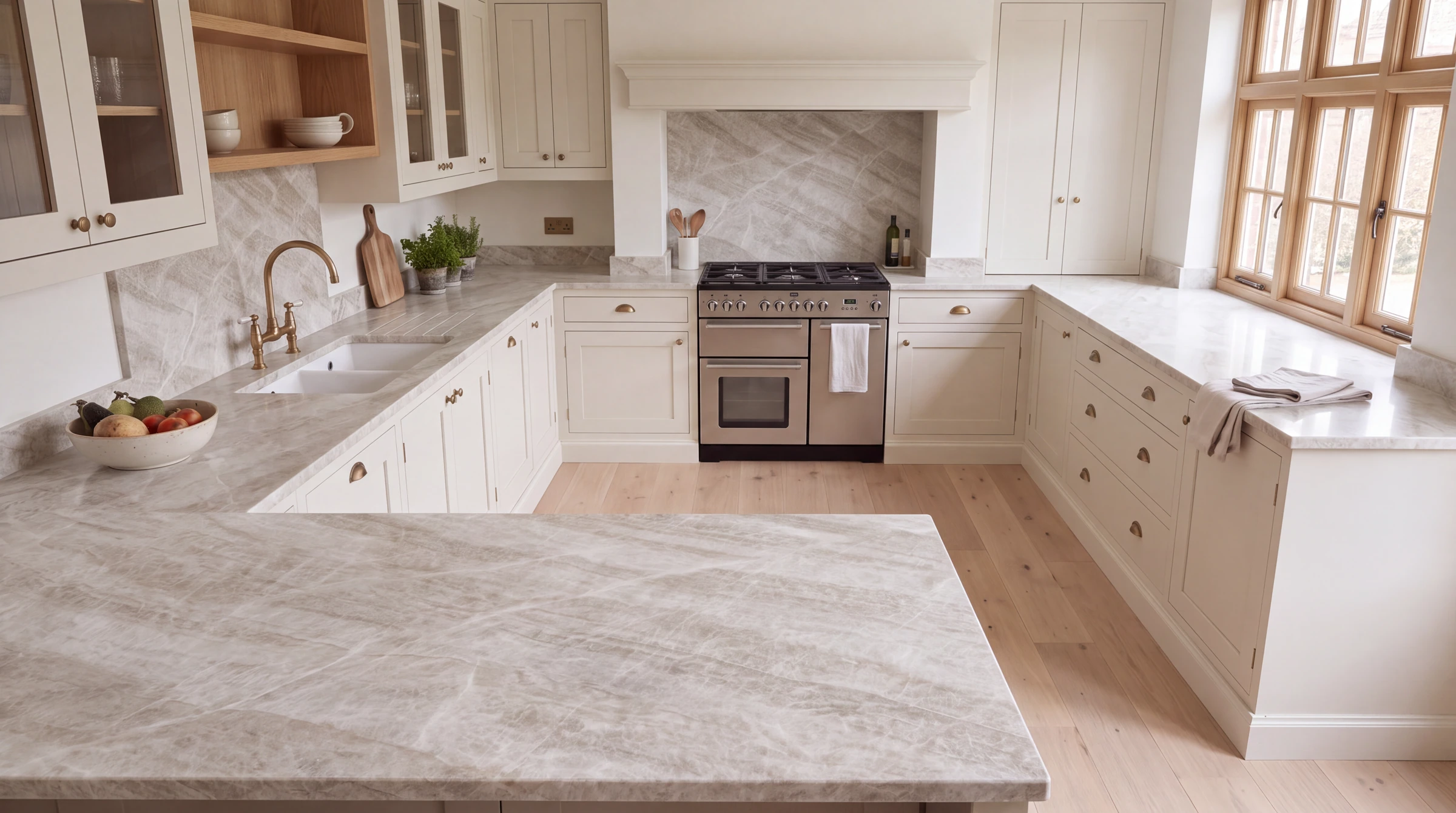 Taj Classic 3D u-shaped kitchen, AI-generated design concept