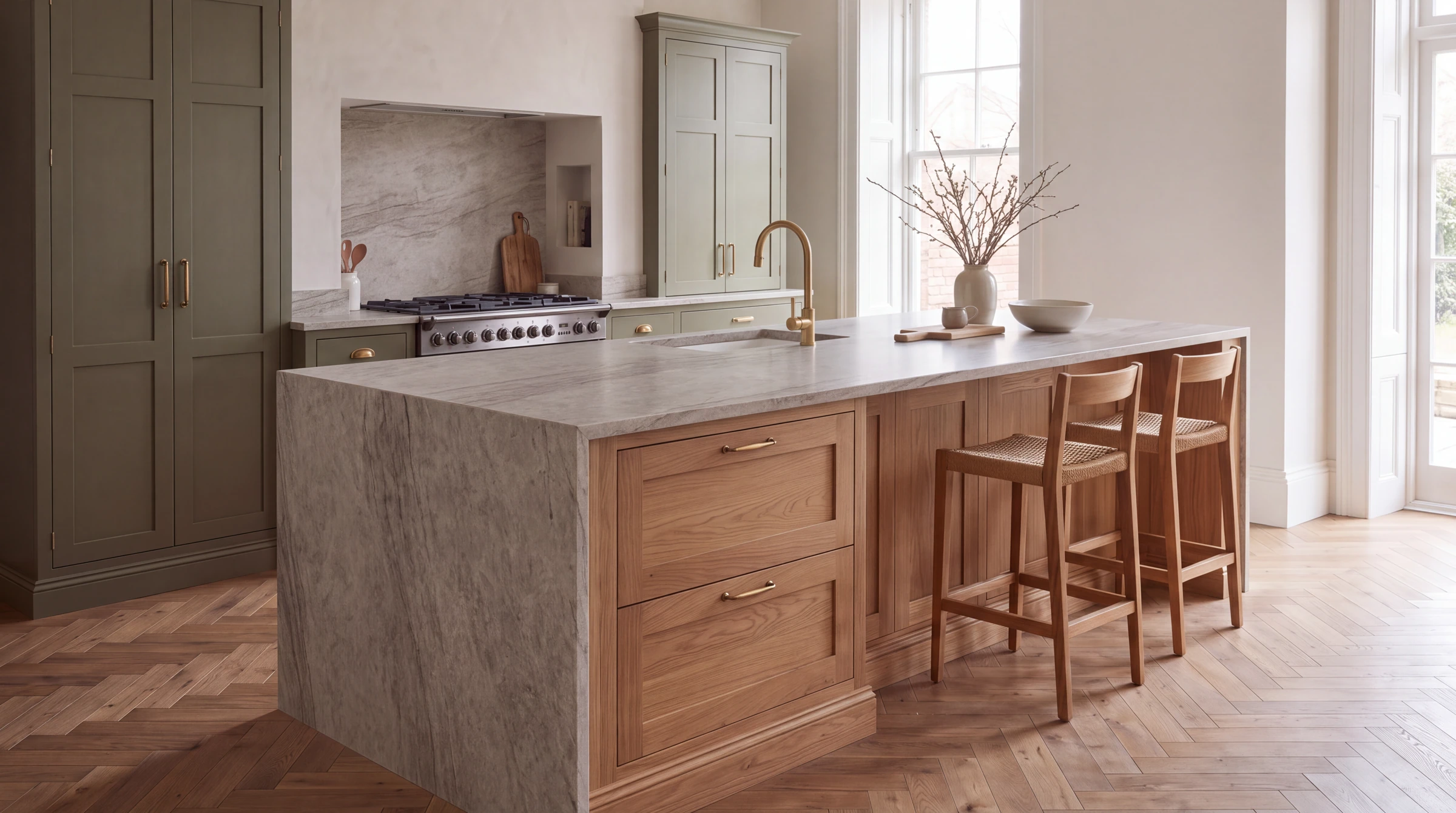 Taj Mahal Supreme 3D kitchen island, AI-generated design concept