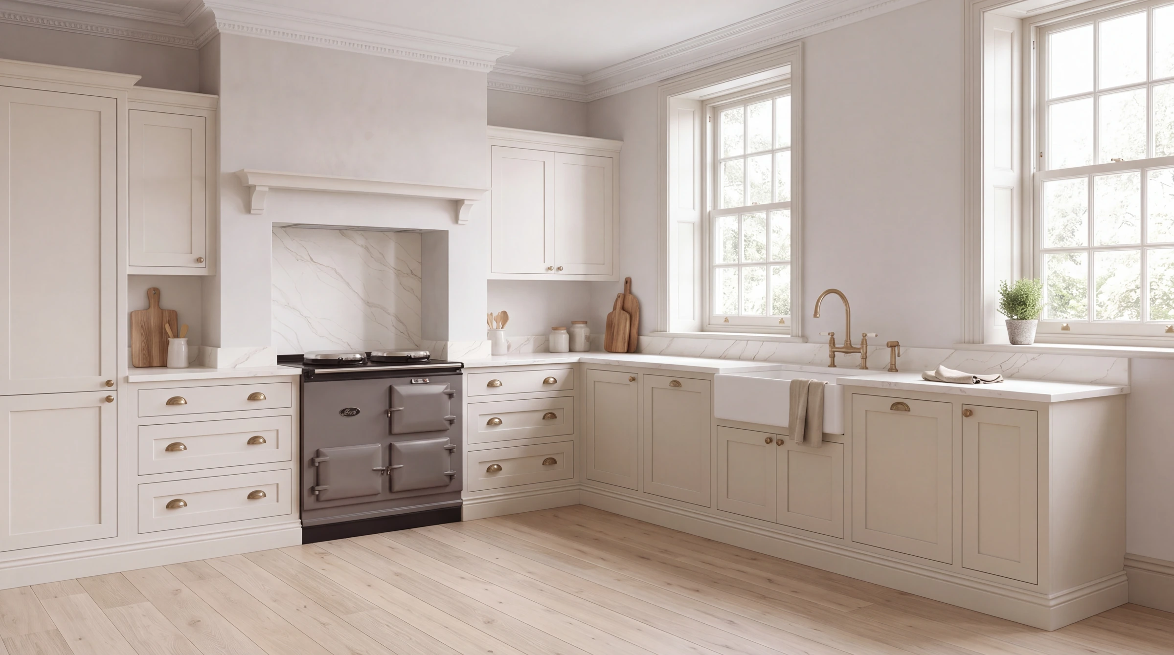Tala Gold Shimmer l-shaped kitchen, AI-generated design concept