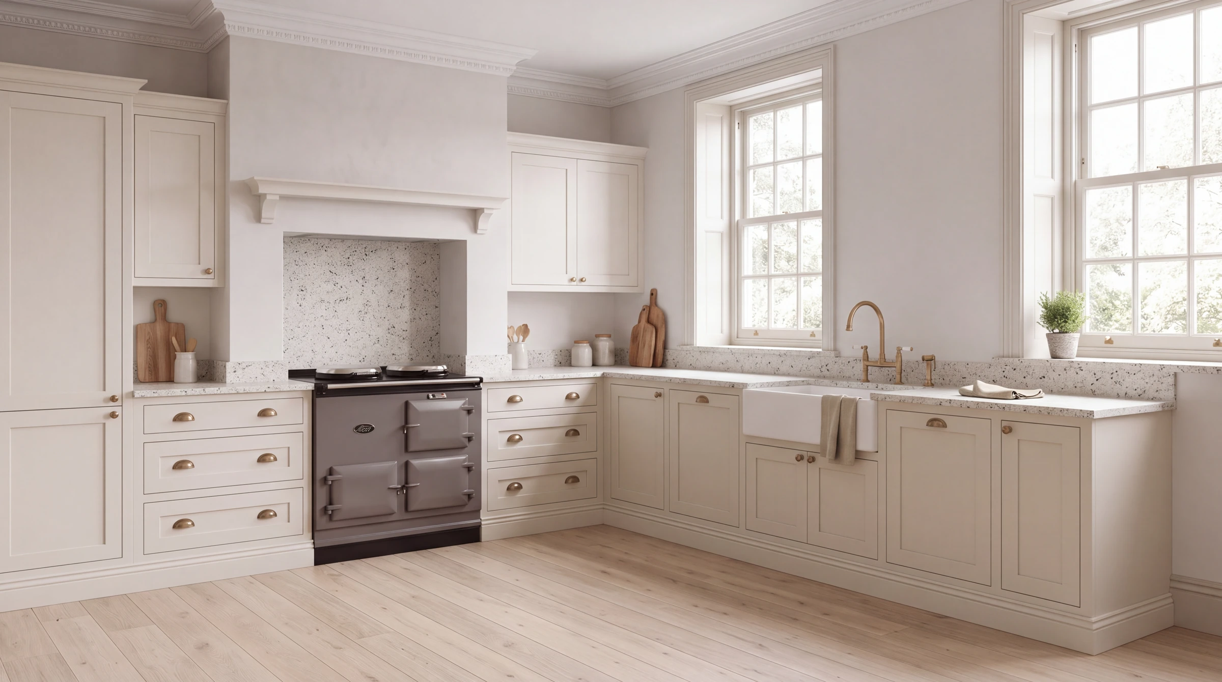 Tiger l-shaped kitchen, AI-generated design concept