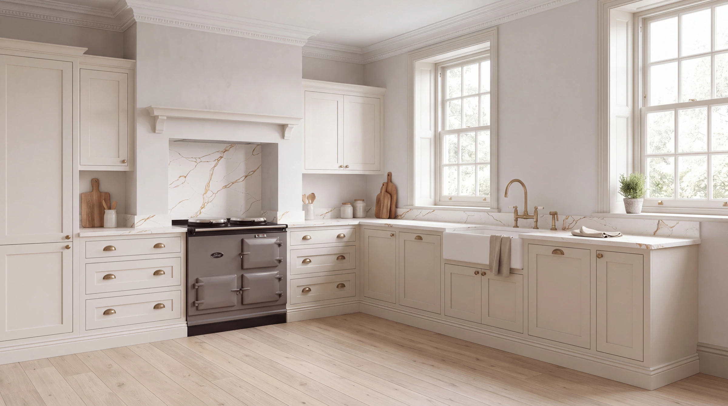 Tuscany l-shaped kitchen, AI-generated design concept